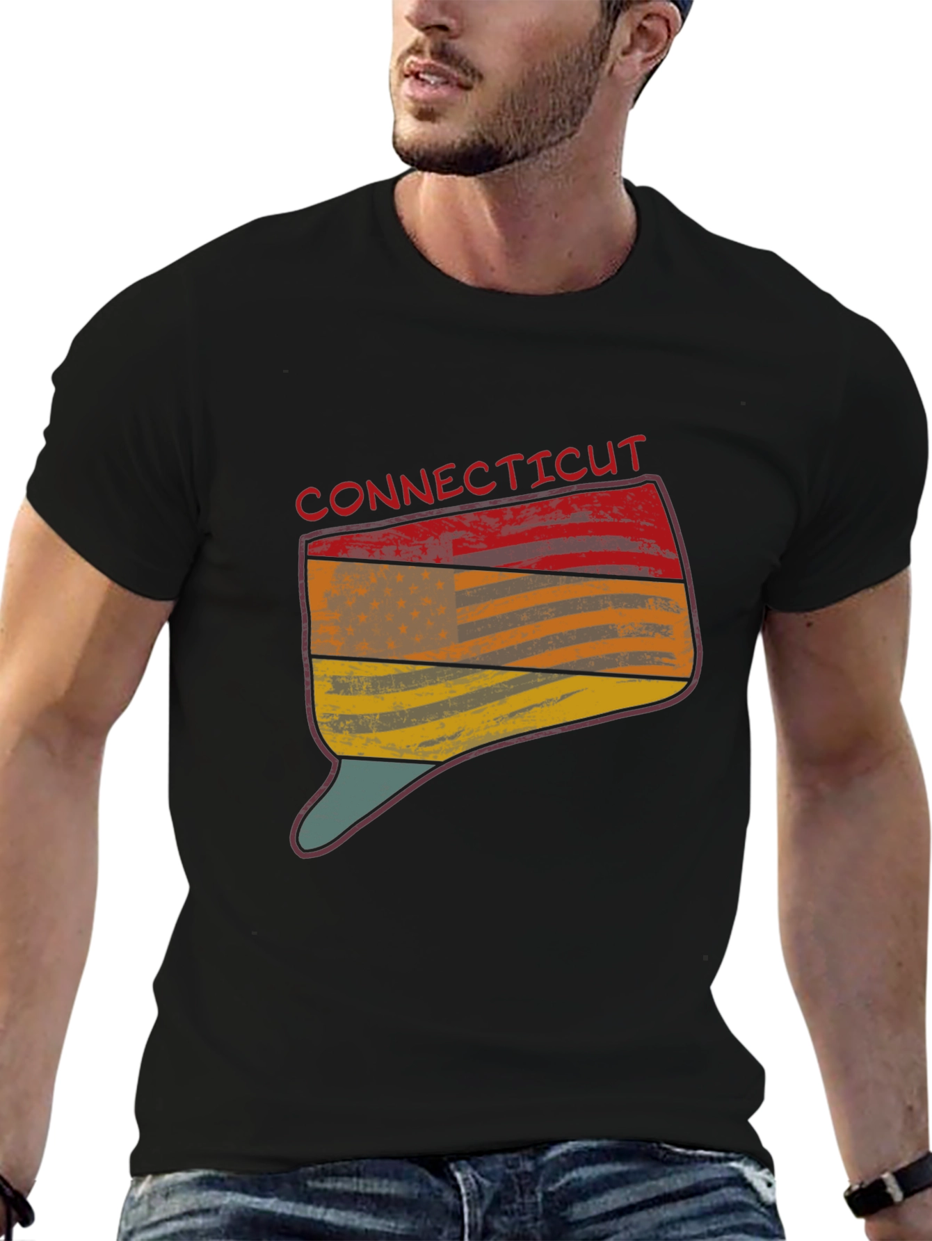 Connecticut State Flag Graphic T-Shirt