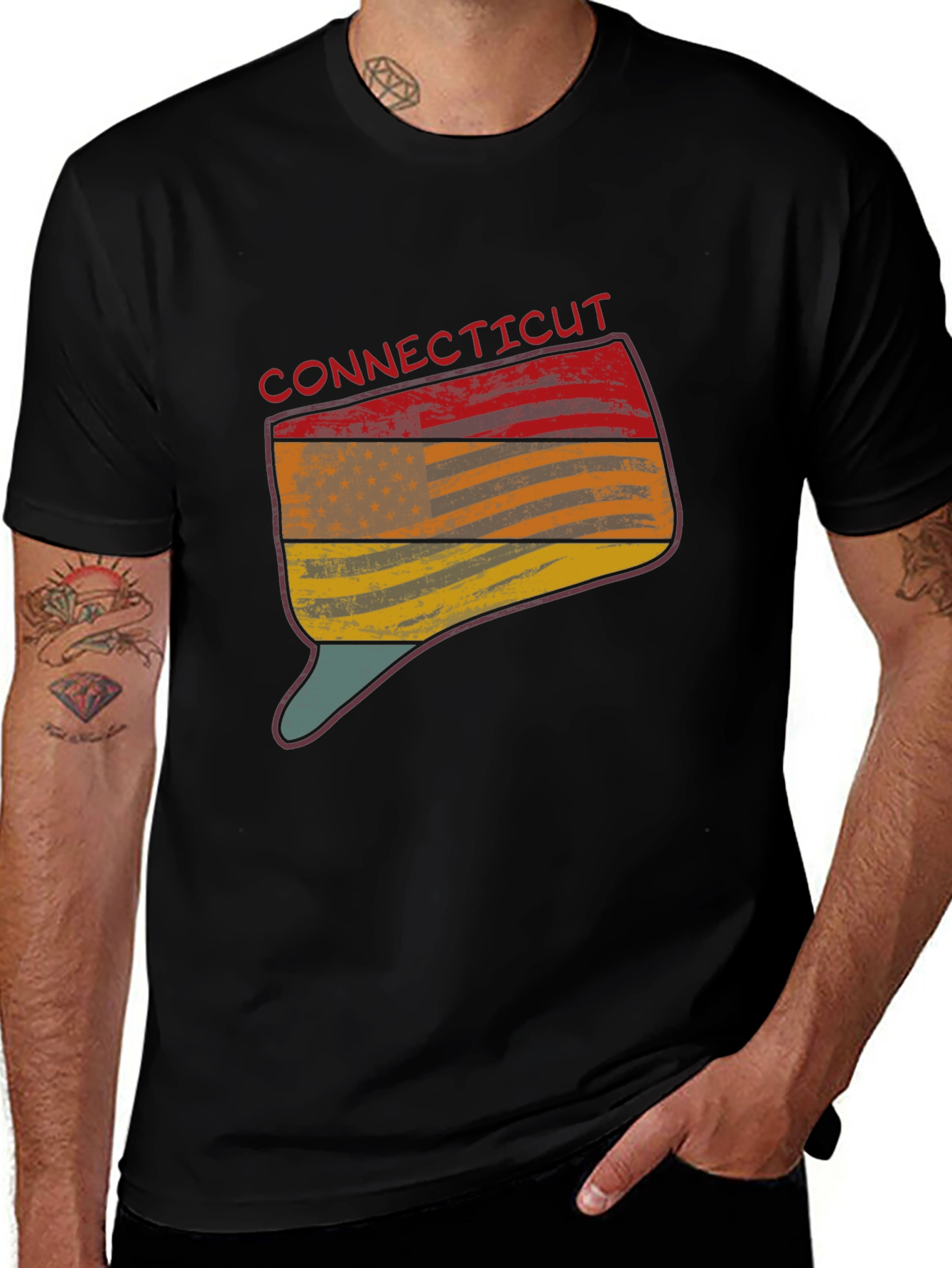Connecticut State Flag Graphic T-Shirt