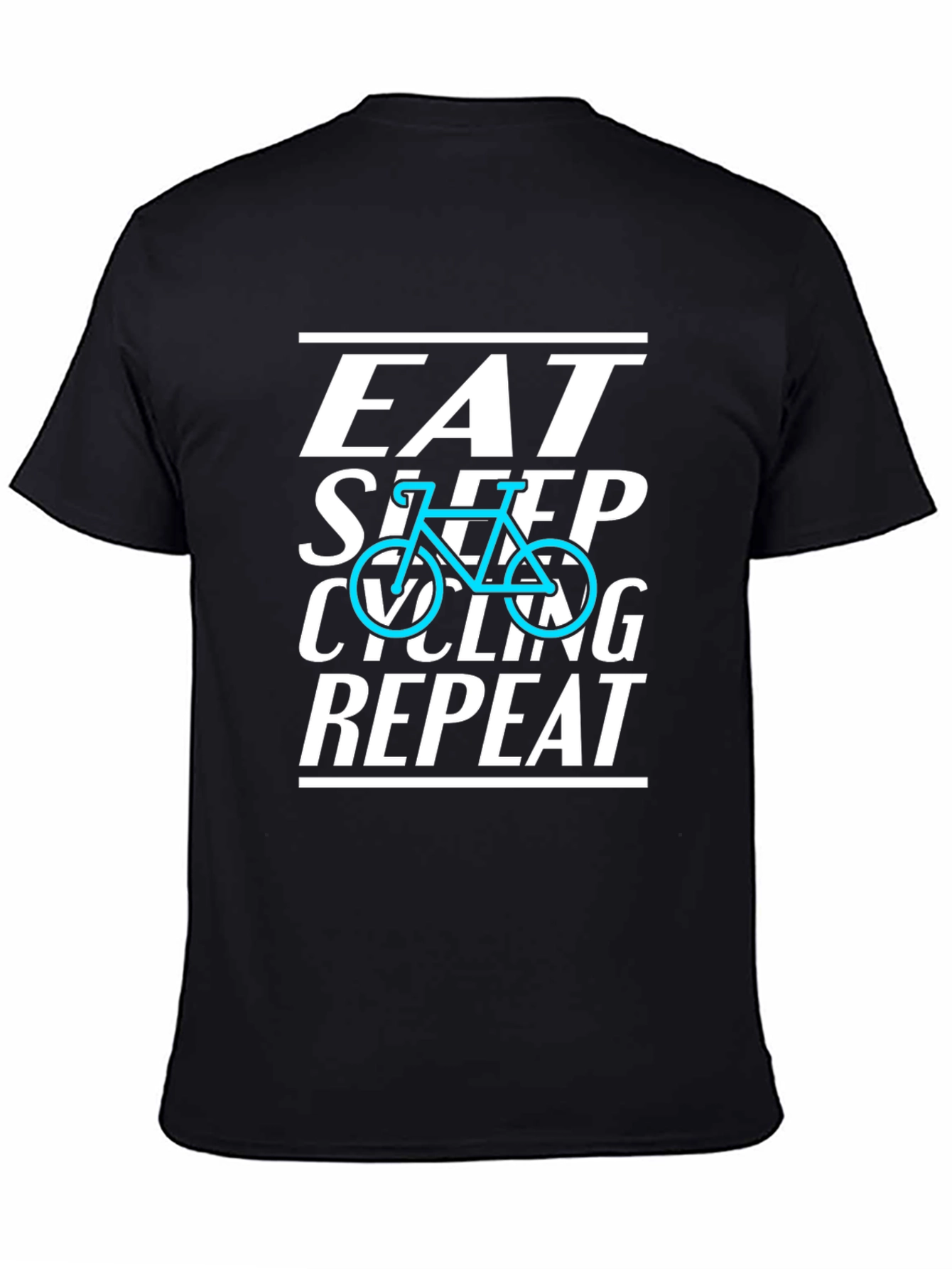 Eat Sleep Cycling Repeat Black T-Shirt