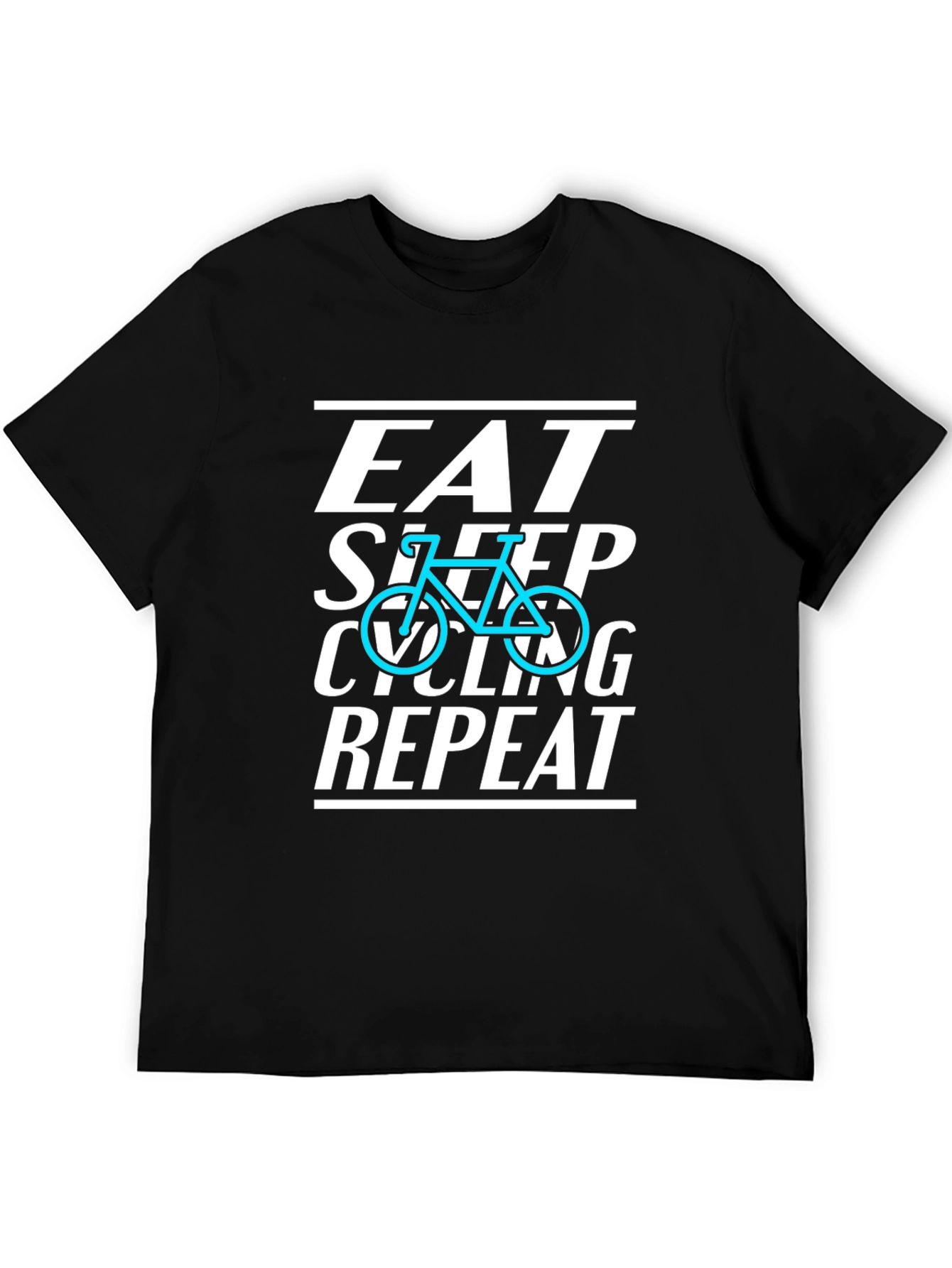 Eat Sleep Cycling Repeat Black T-Shirt