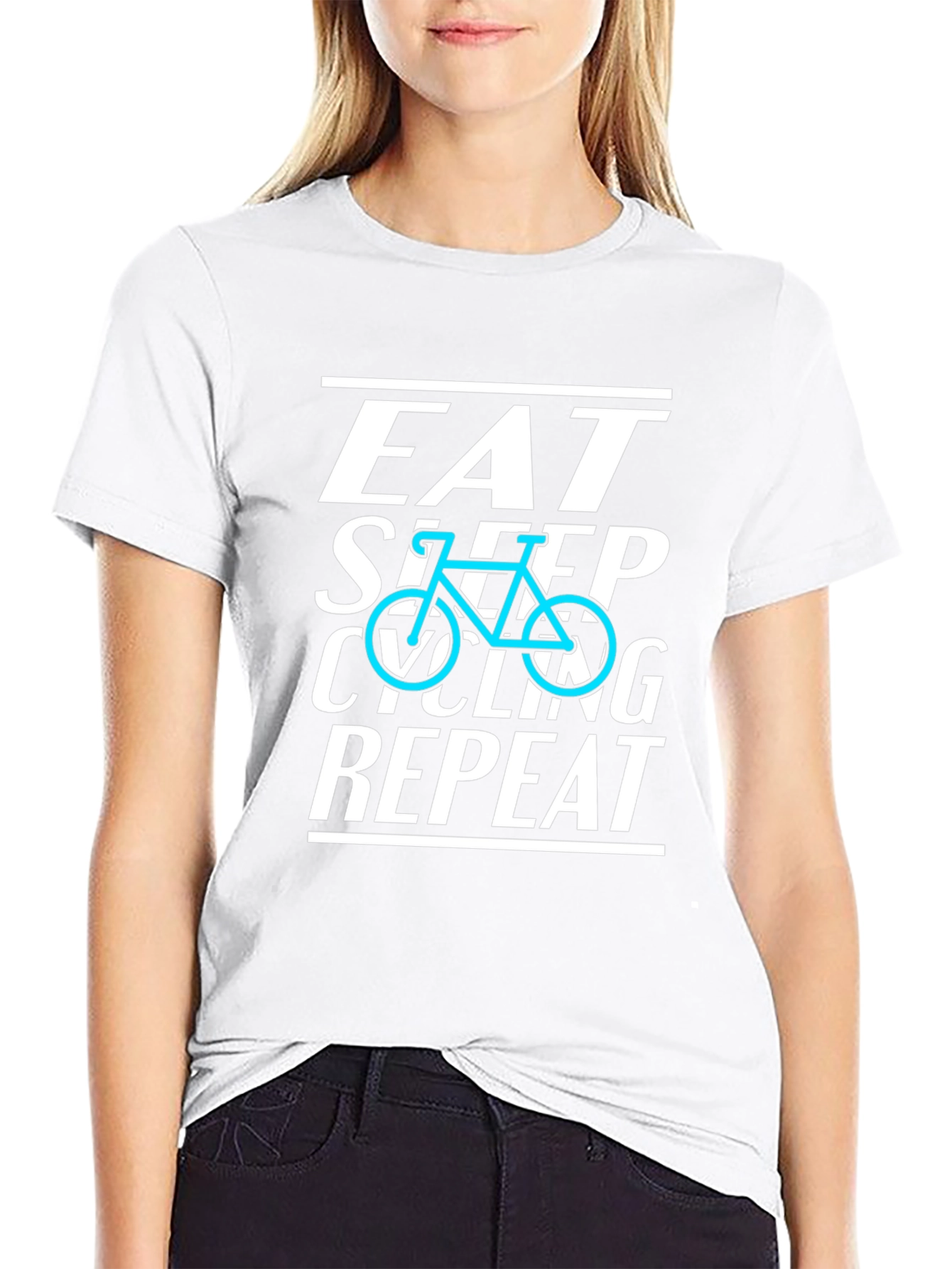Eat Sleep Cycling Repeat Black T-Shirt