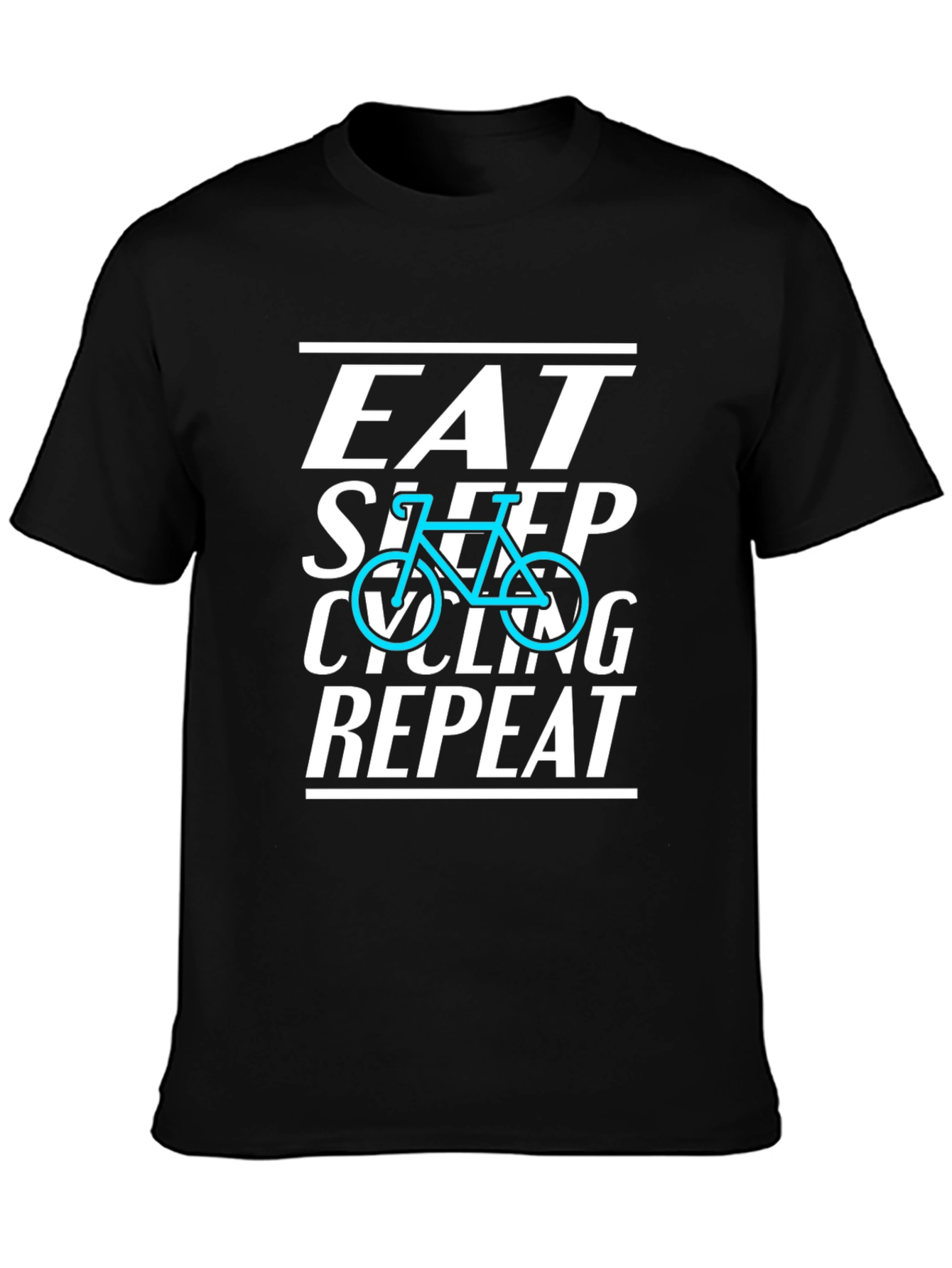 Eat Sleep Cycling Repeat Black T-Shirt