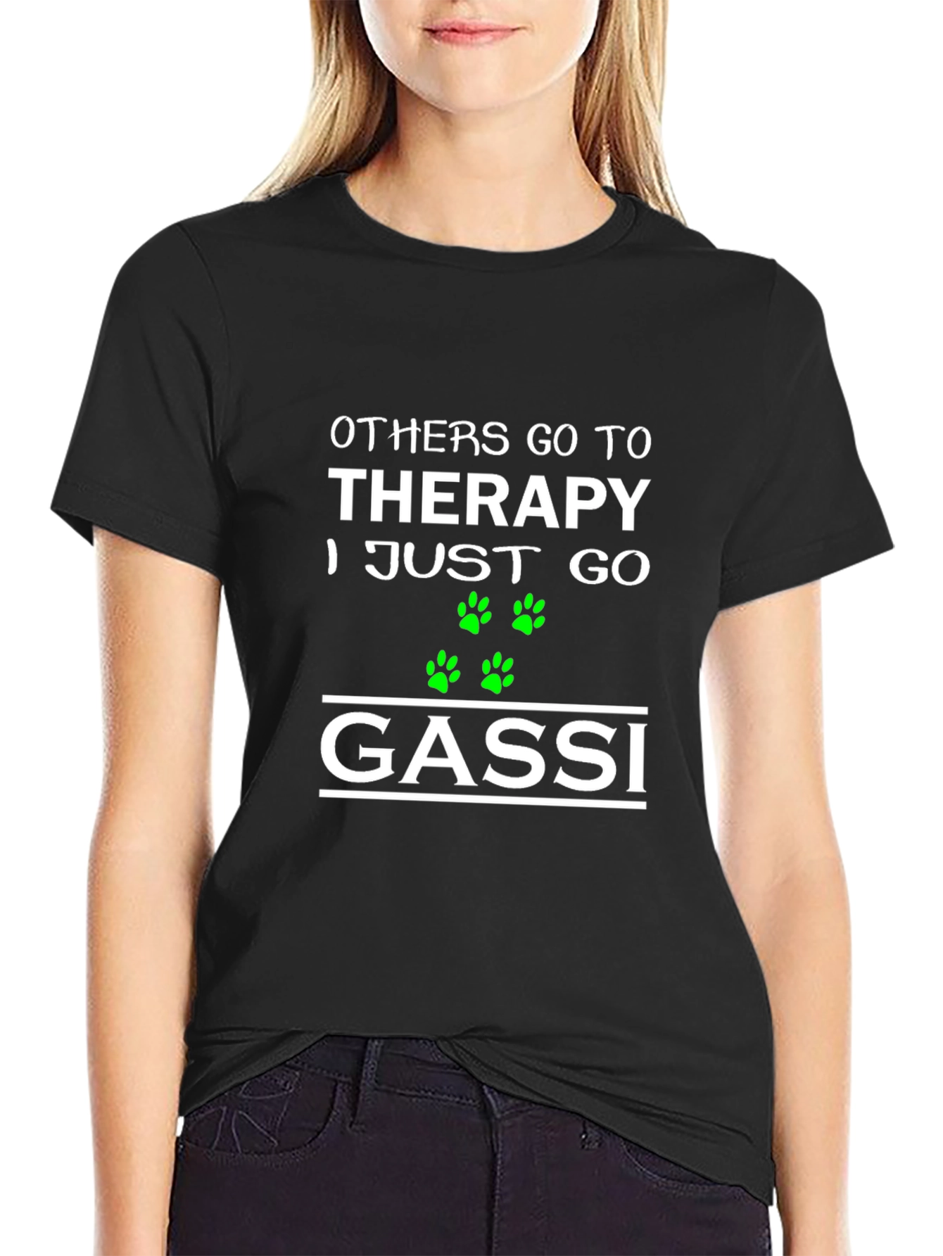 Therapy Dog T-Shirt -  Mens Black Graphic Tee