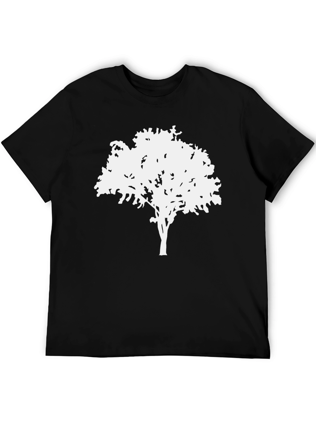 Nature Tree Graphic Tee - Black Cotton Shirt