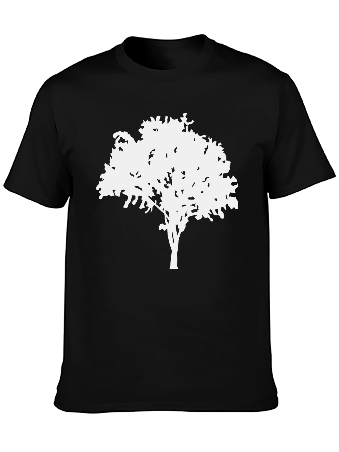 Nature Tree Graphic Tee - Black Cotton Shirt