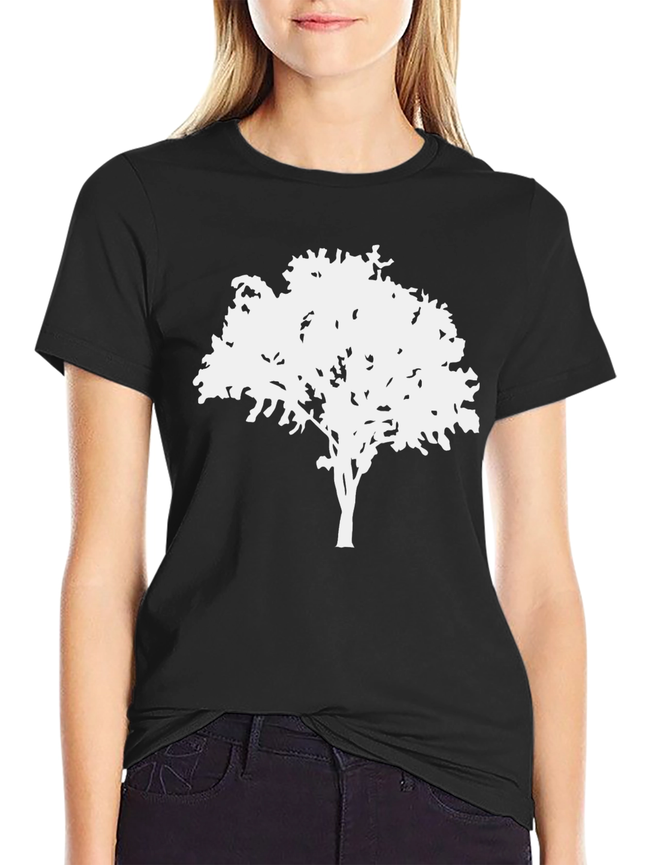 Nature Tree Graphic Tee - Black Cotton Shirt