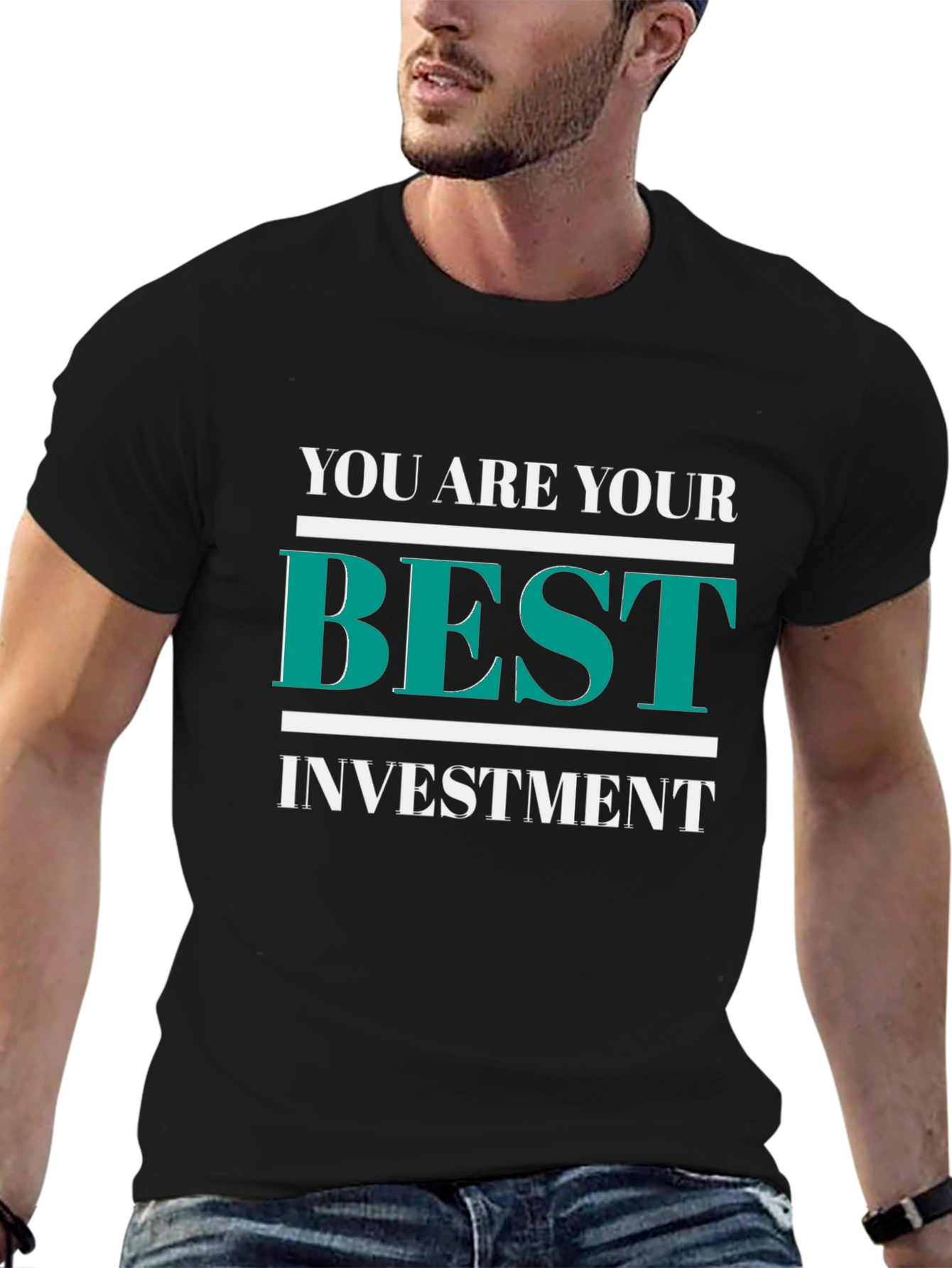 Motivational Black T-Shirt - Best Investment