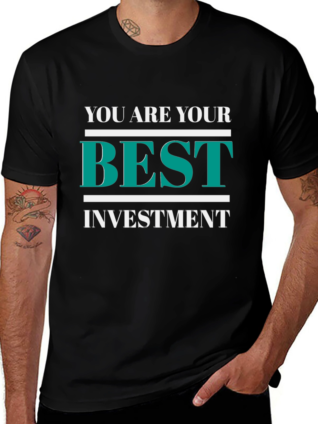 Motivational Black T-Shirt - Best Investment