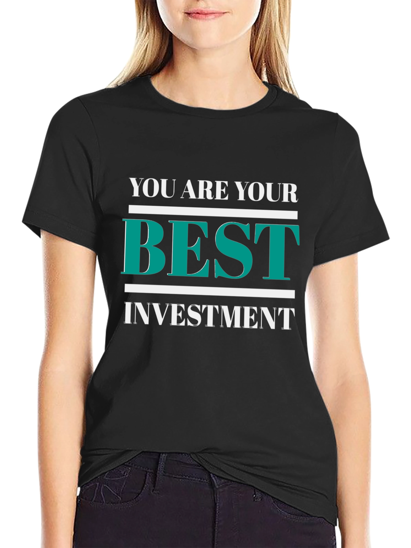 Motivational Black T-Shirt - Best Investment