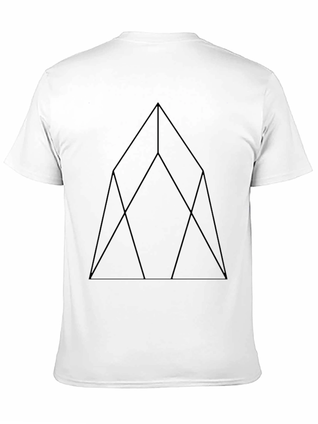 Geometric Line Art Black T-Shirt