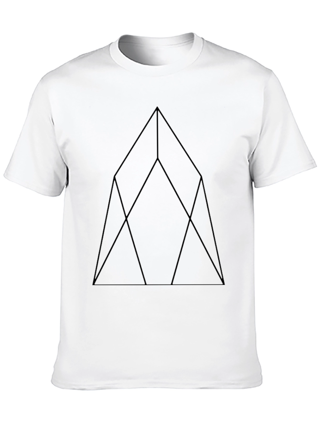 Geometric Line Art Black T-Shirt
