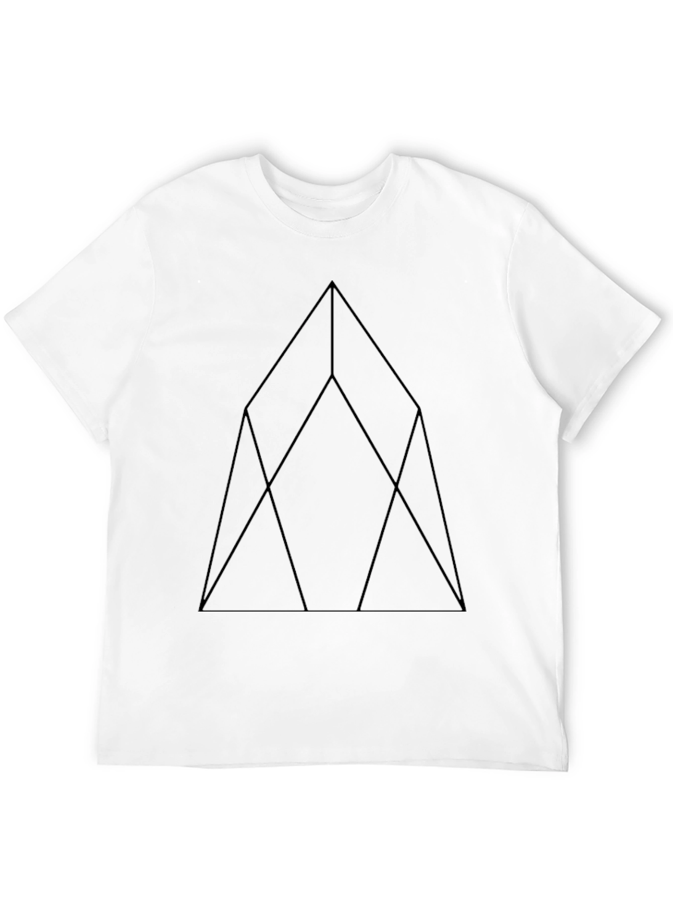 Geometric Line Art Black T-Shirt