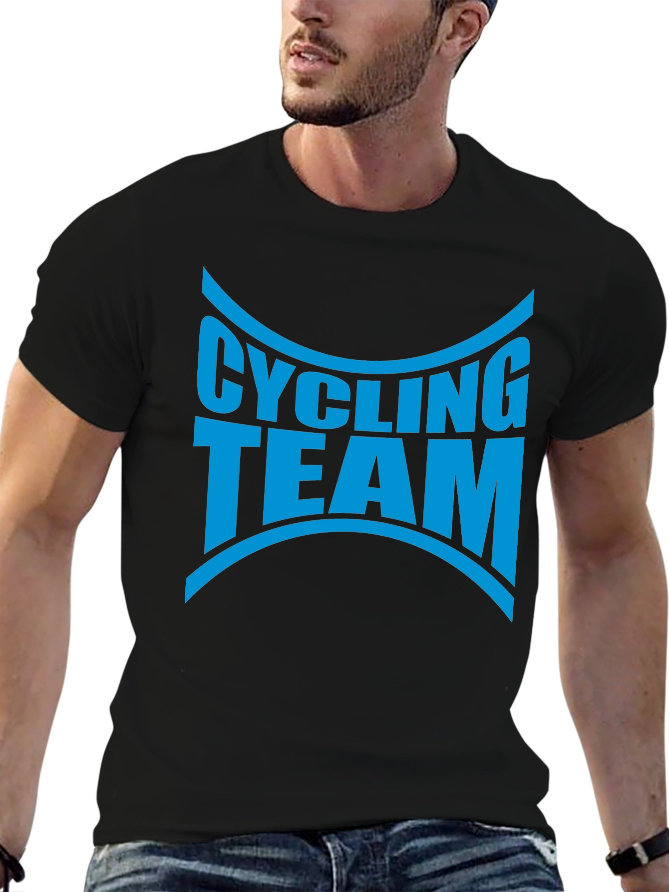 Cycling Team Graphic T-Shirt - Black