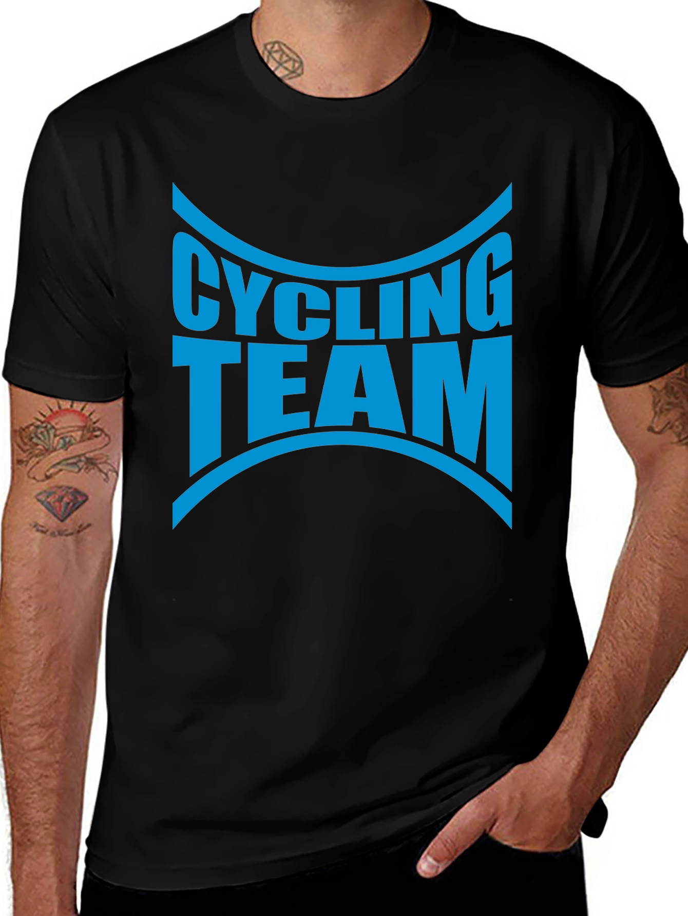 Cycling Team Graphic T-Shirt - Black