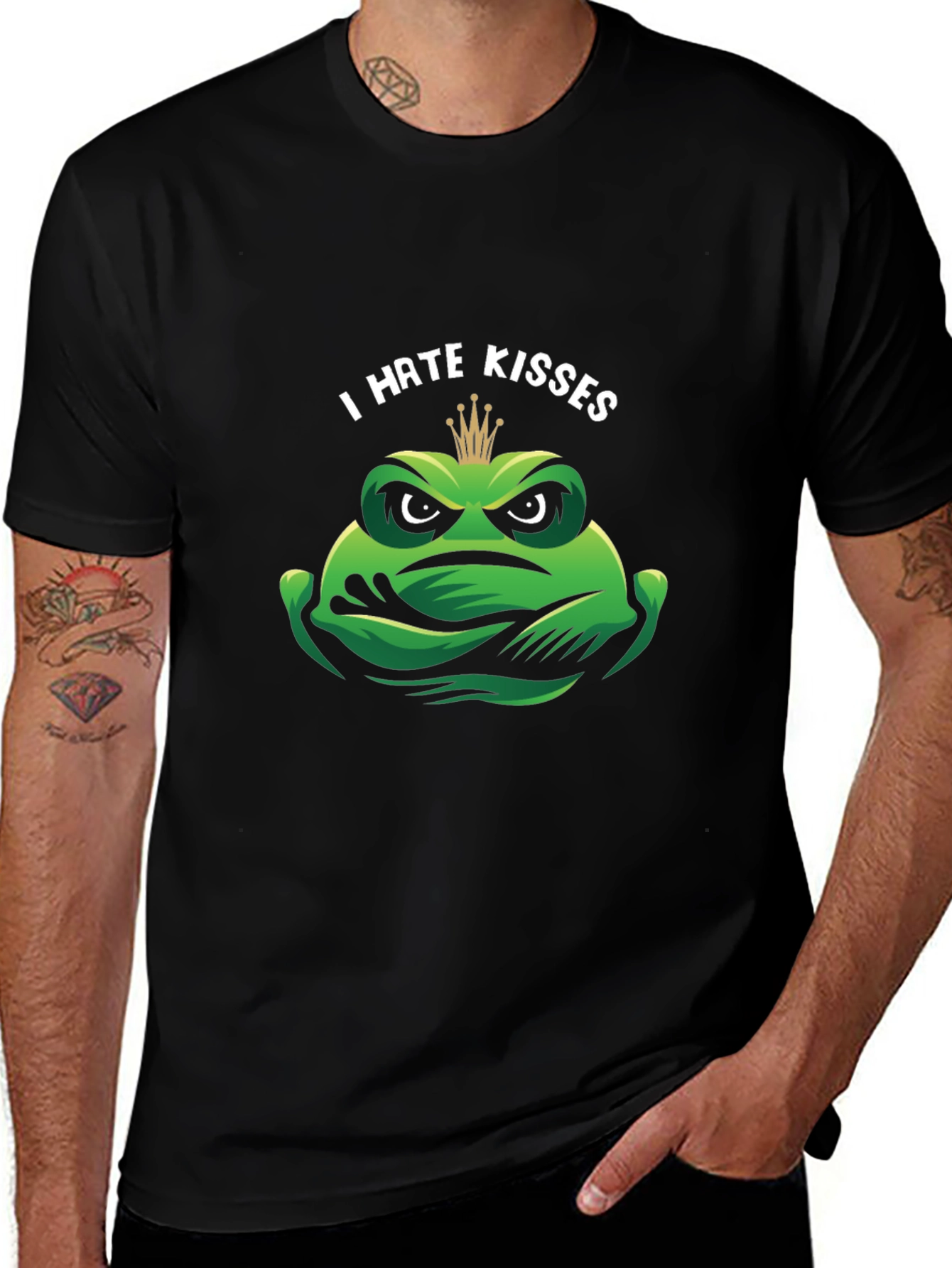 I Hate Kisses Frog Graphic T-Shirt