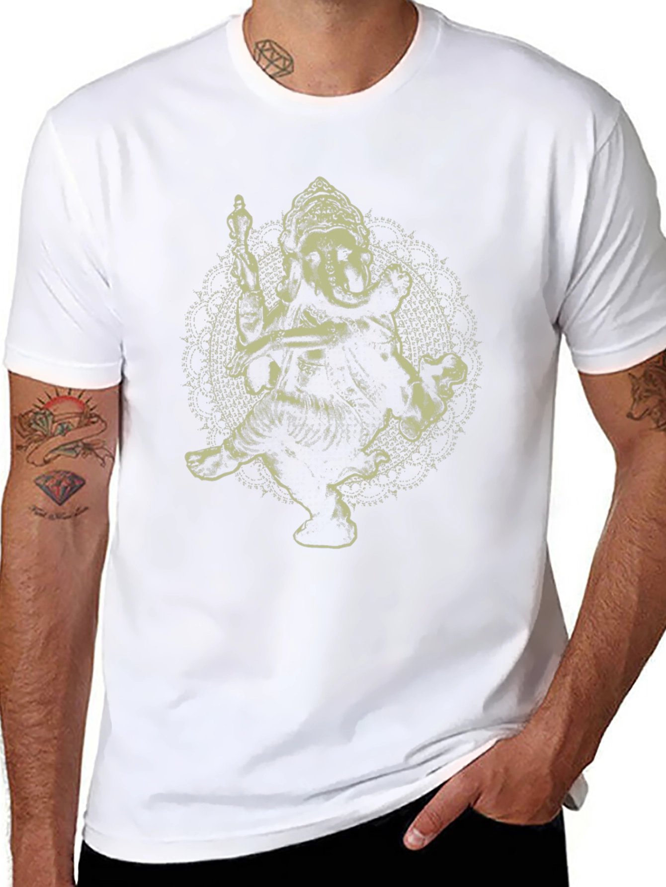 Ganesh Graphic Tee - Black Cotton Blend
