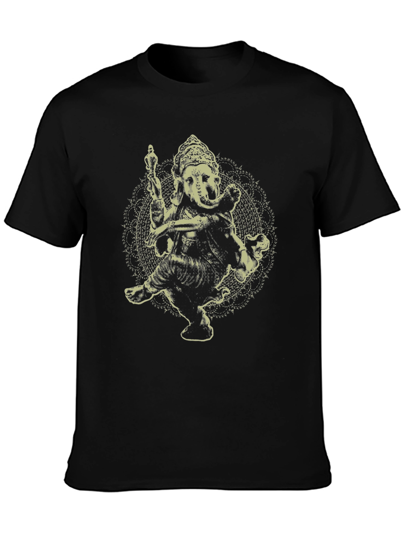 Ganesh Graphic Tee - Black Cotton Blend