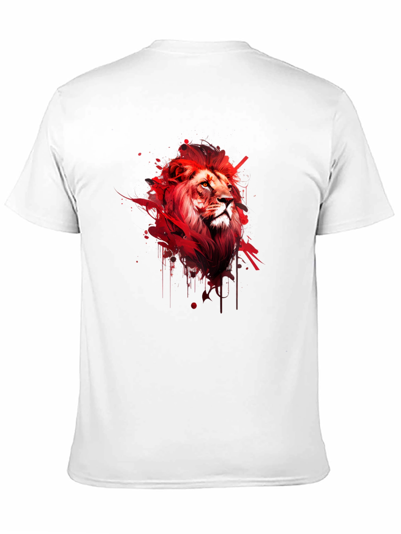 Bold Lion Graphic Tee - Artistic Red Lion Print