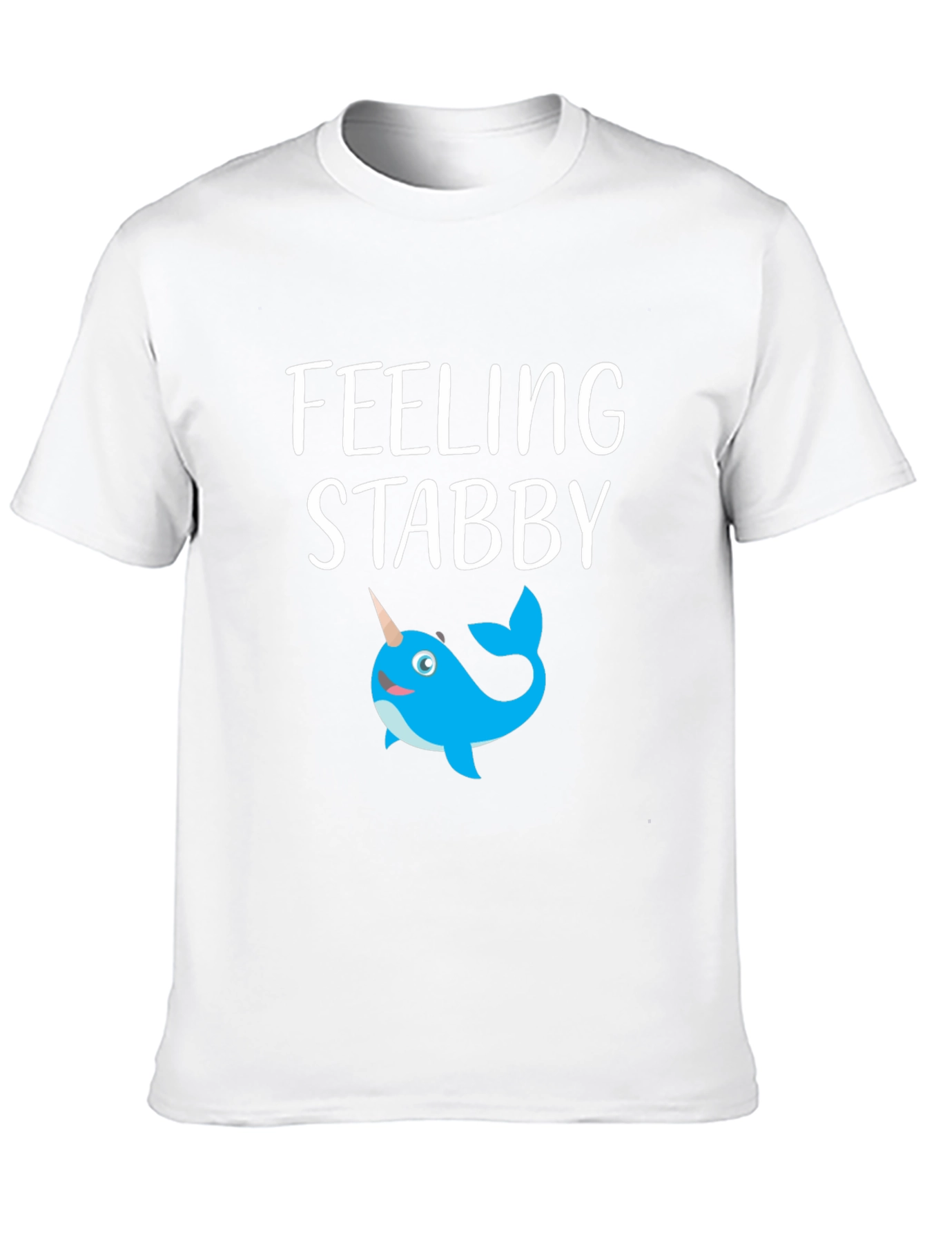 Feeling Stabby Narwhal Graphic T-Shirt - Black