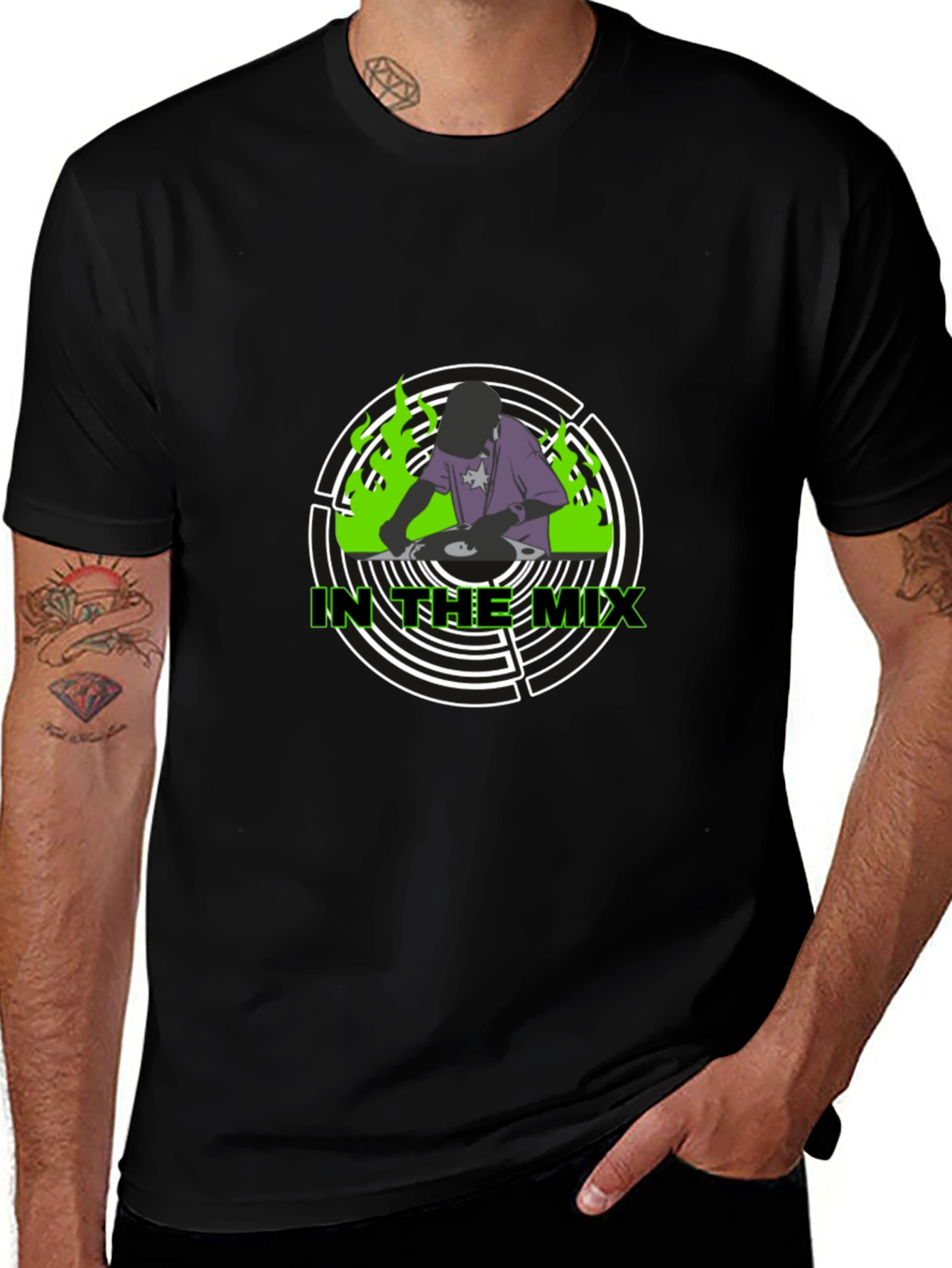 In The Mix DJ Graphic T-Shirt - Black