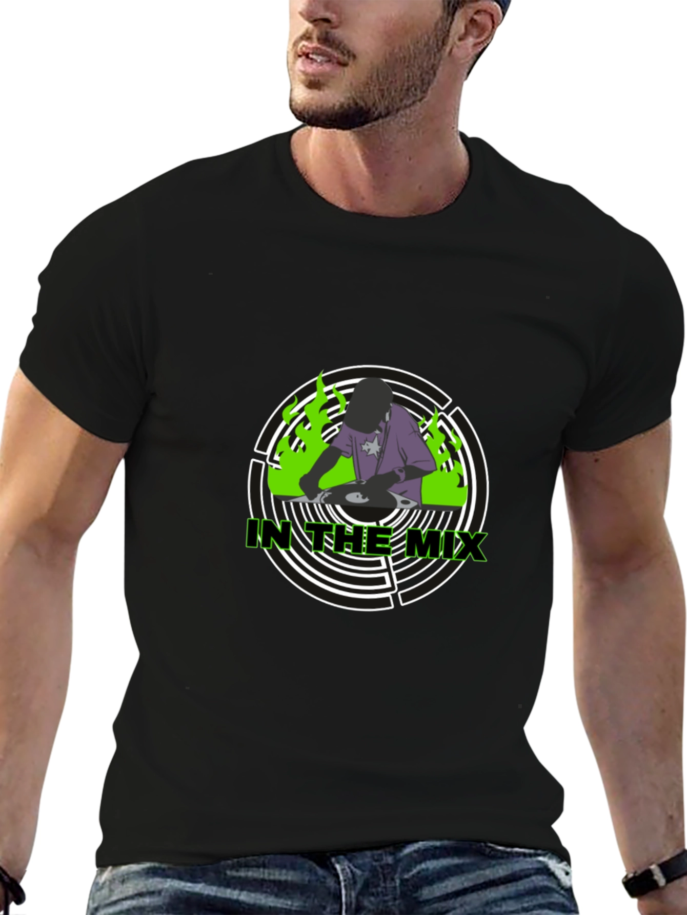 In The Mix DJ Graphic T-Shirt - Black