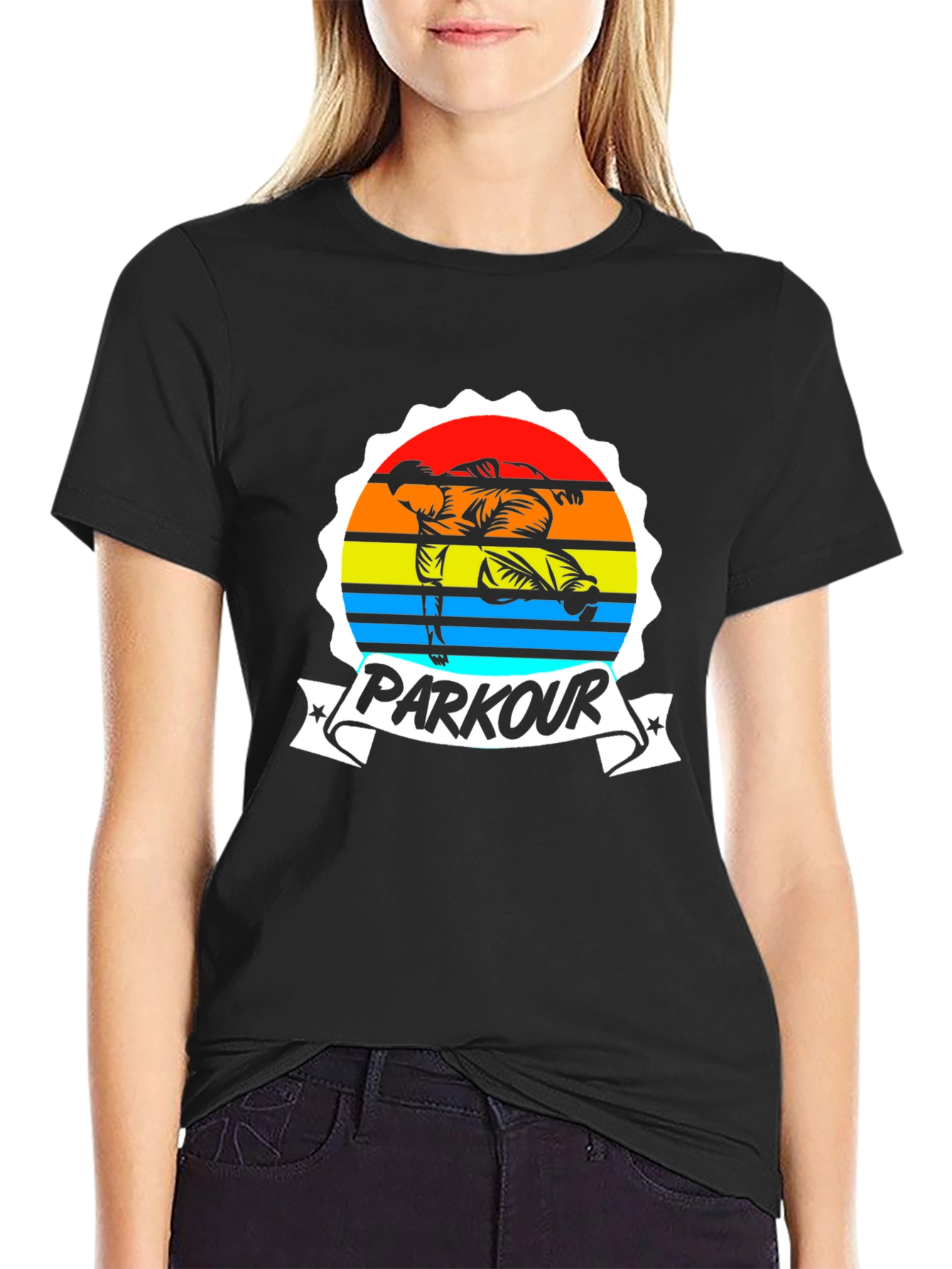 Parkour Graphic Tee - Urban Style Black T-Shirt