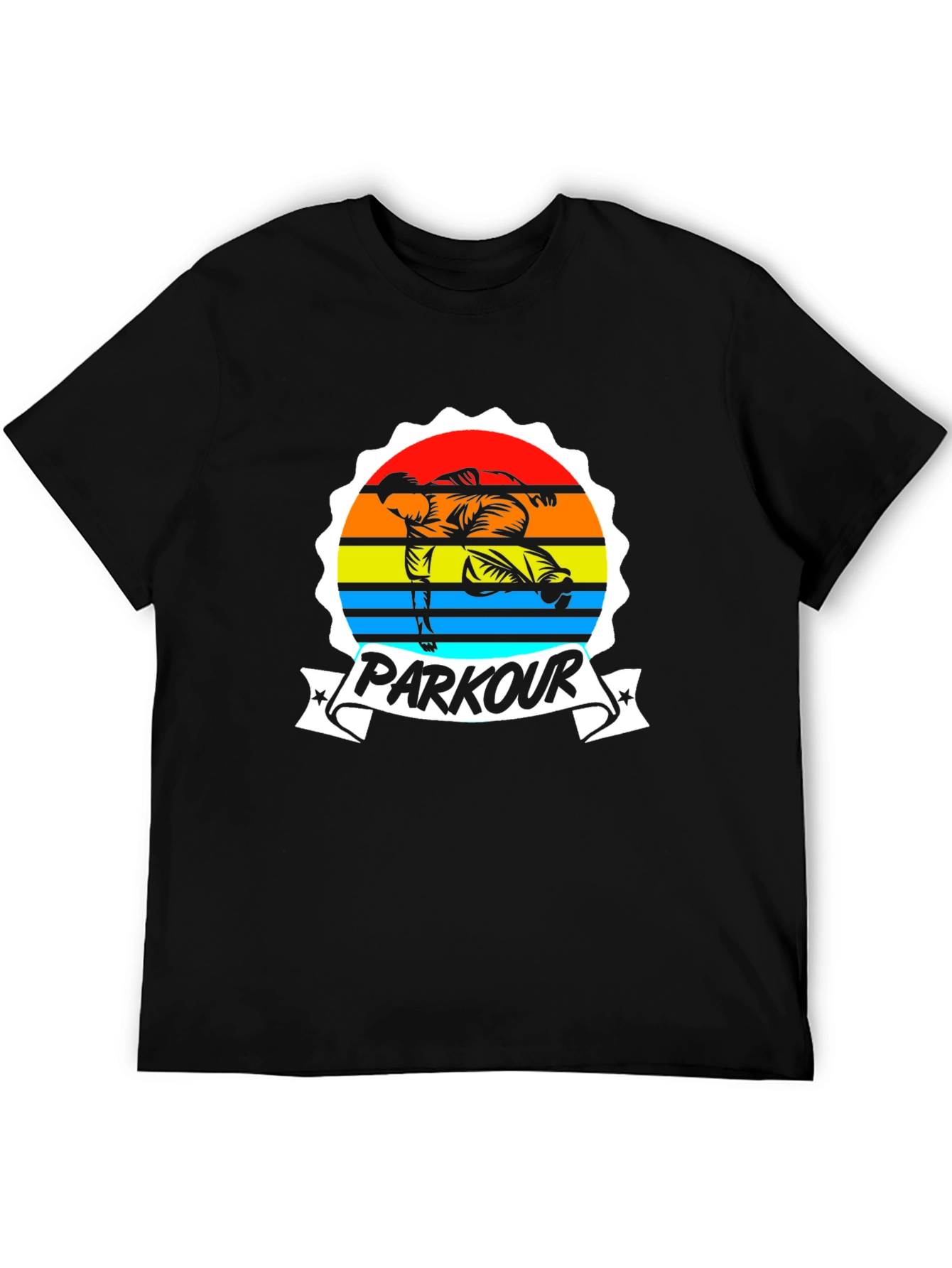 Parkour Graphic Tee - Urban Style Black T-Shirt