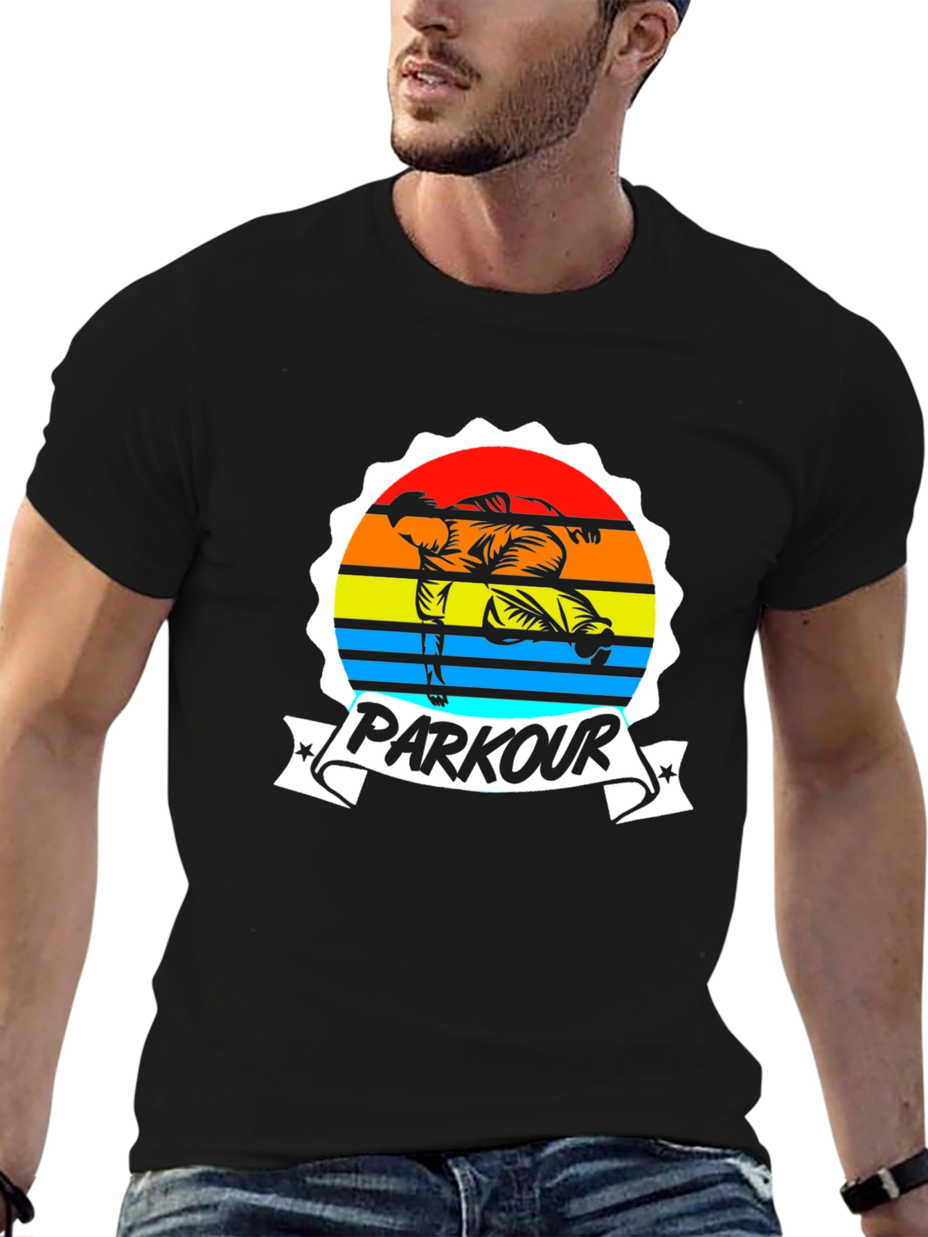 Parkour Graphic Tee - Urban Style Black T-Shirt