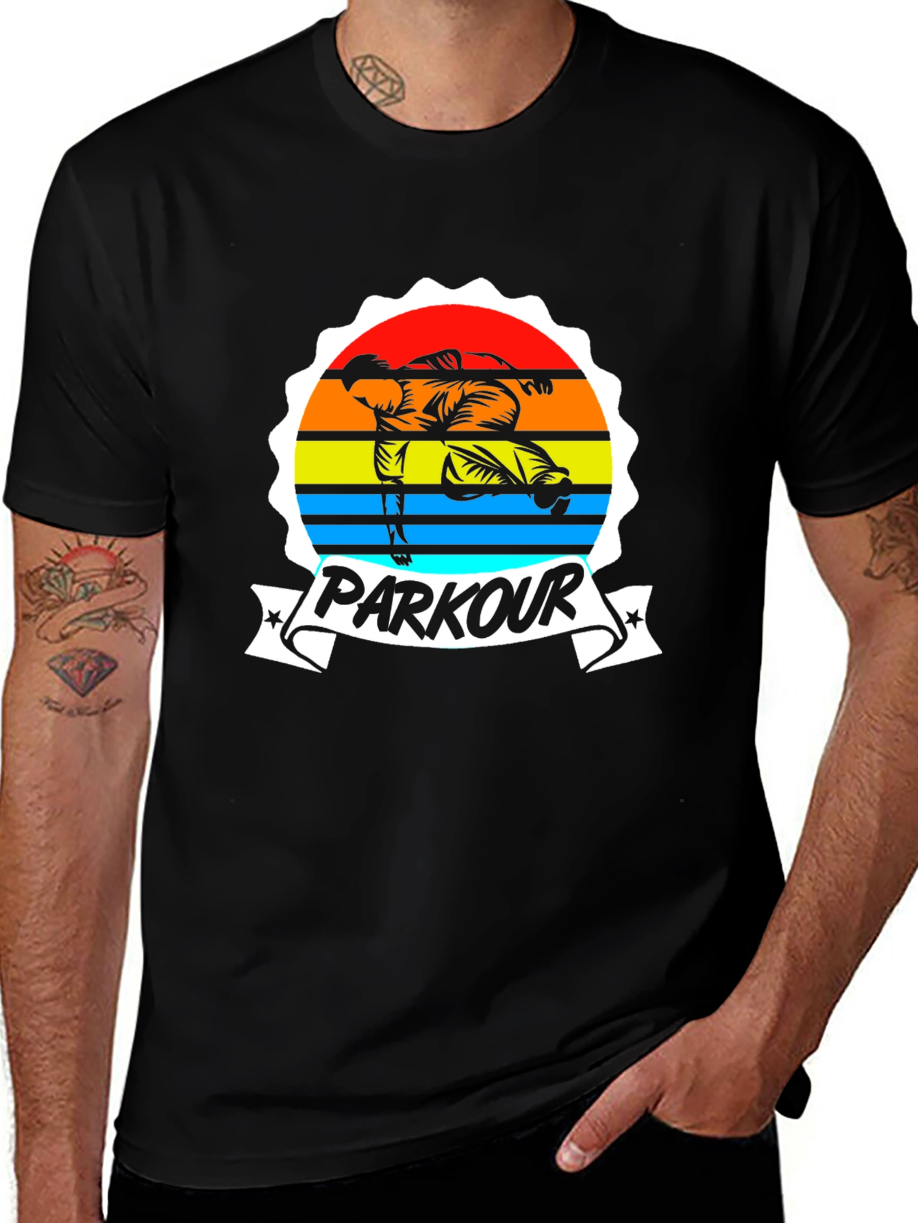 Parkour Graphic Tee - Urban Style Black T-Shirt