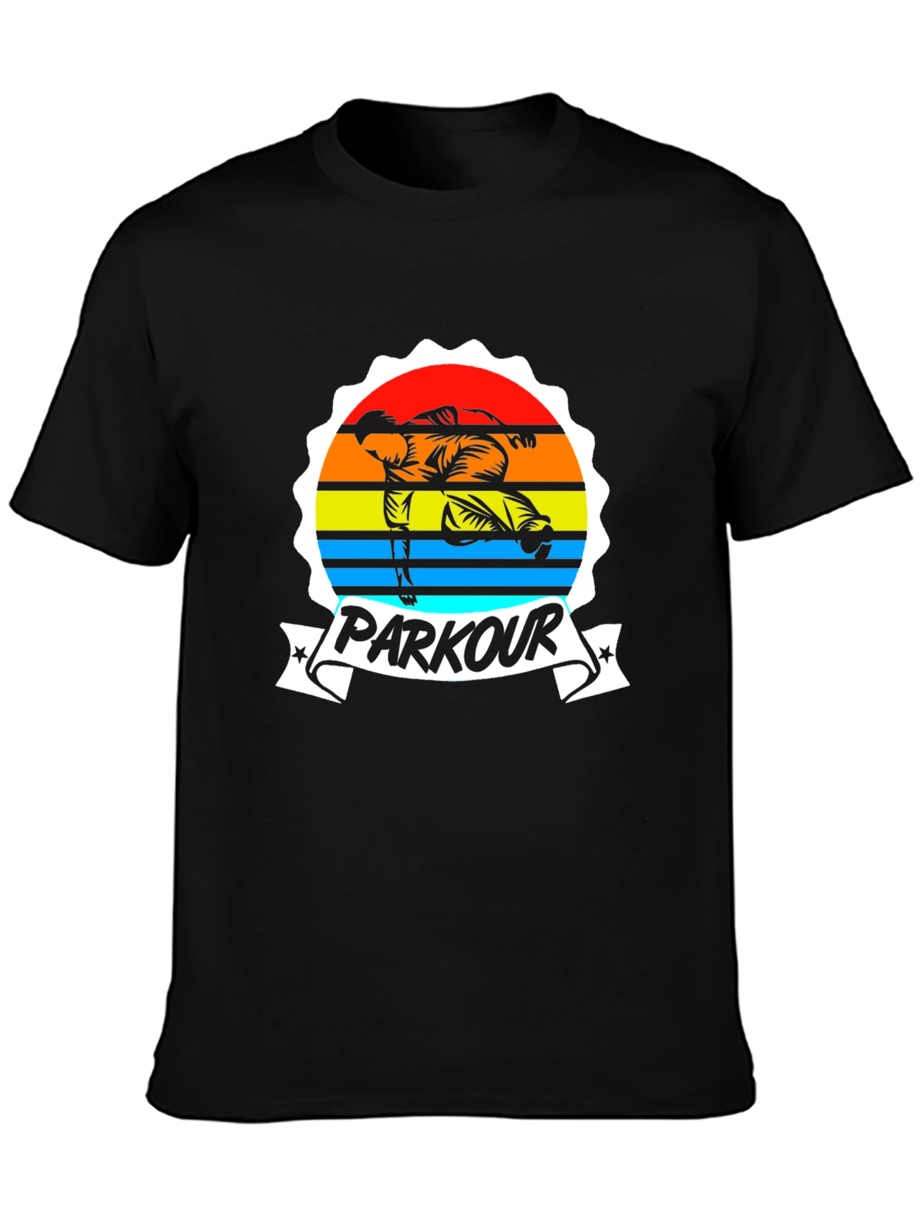 Parkour Graphic Tee - Urban Style Black T-Shirt
