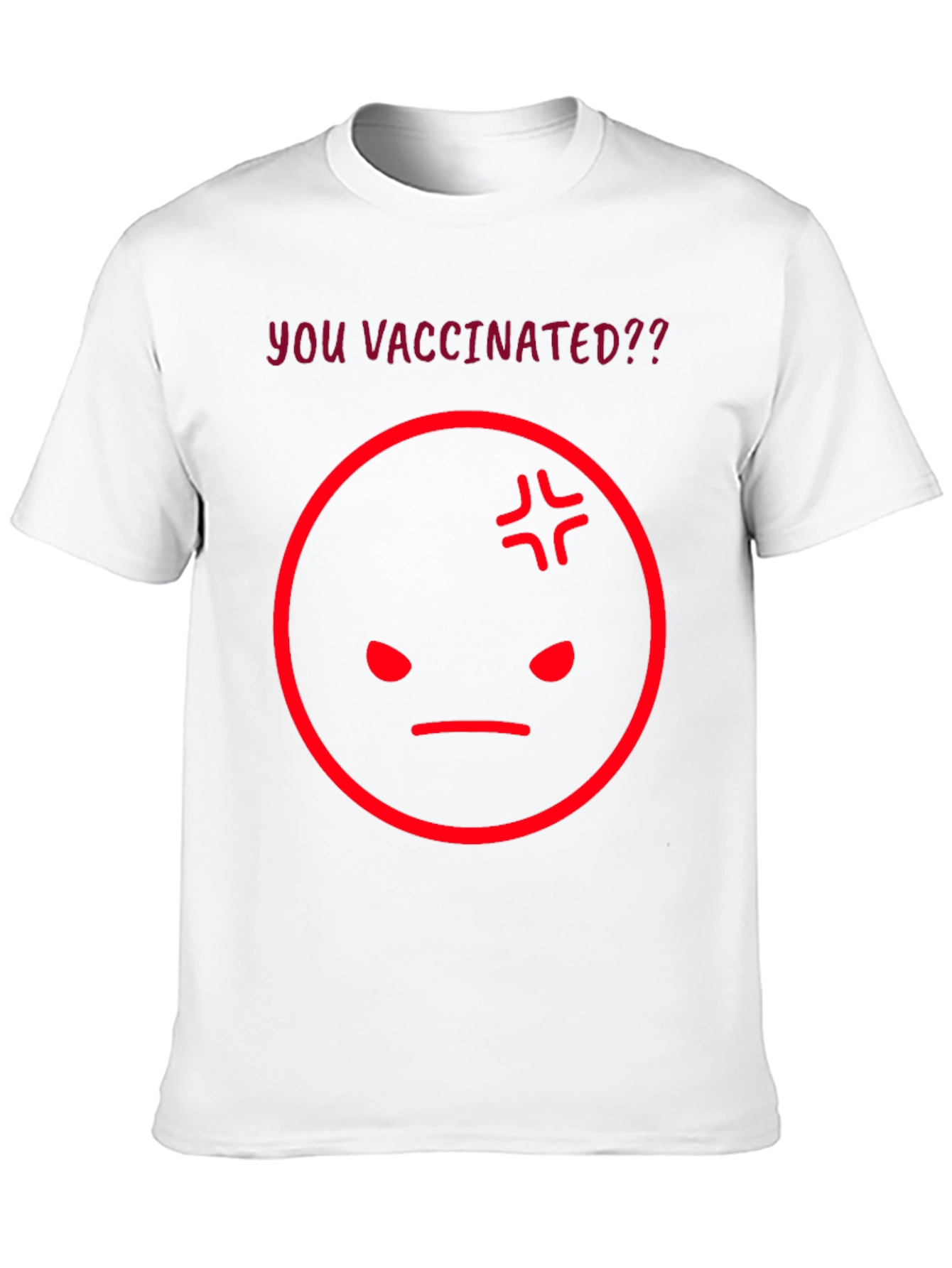 Vaccinated? Graphic Tee - Angry Face Emoji