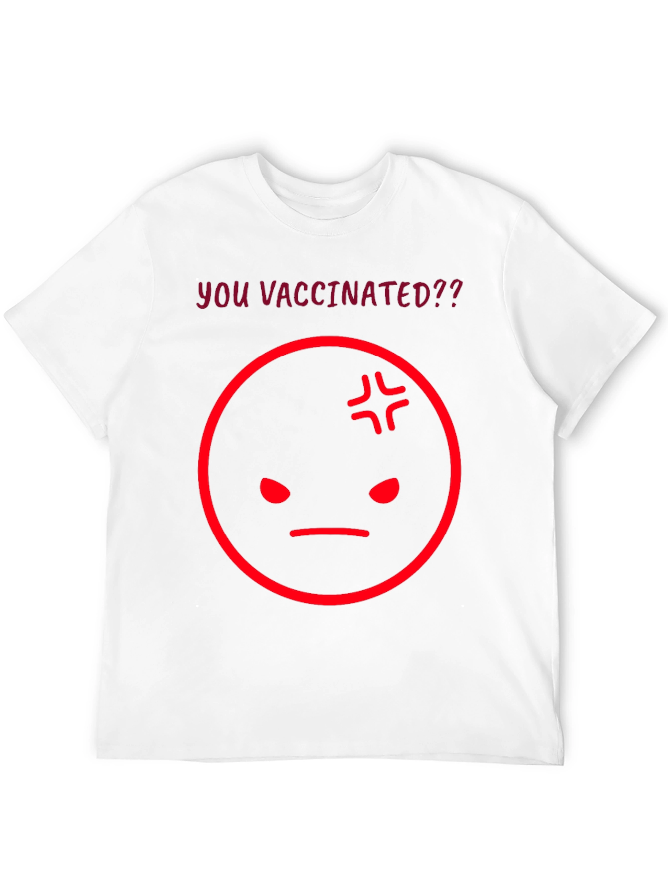 Vaccinated? Graphic Tee - Angry Face Emoji