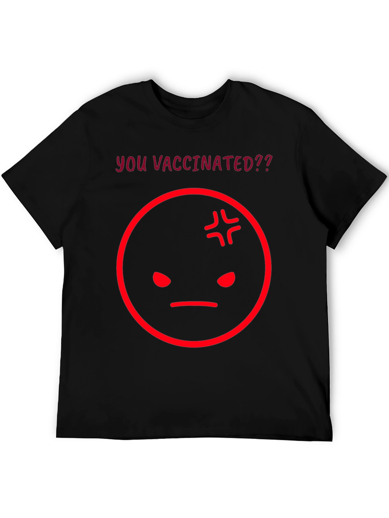 Vaccinated? Graphic Tee - Angry Face Emoji