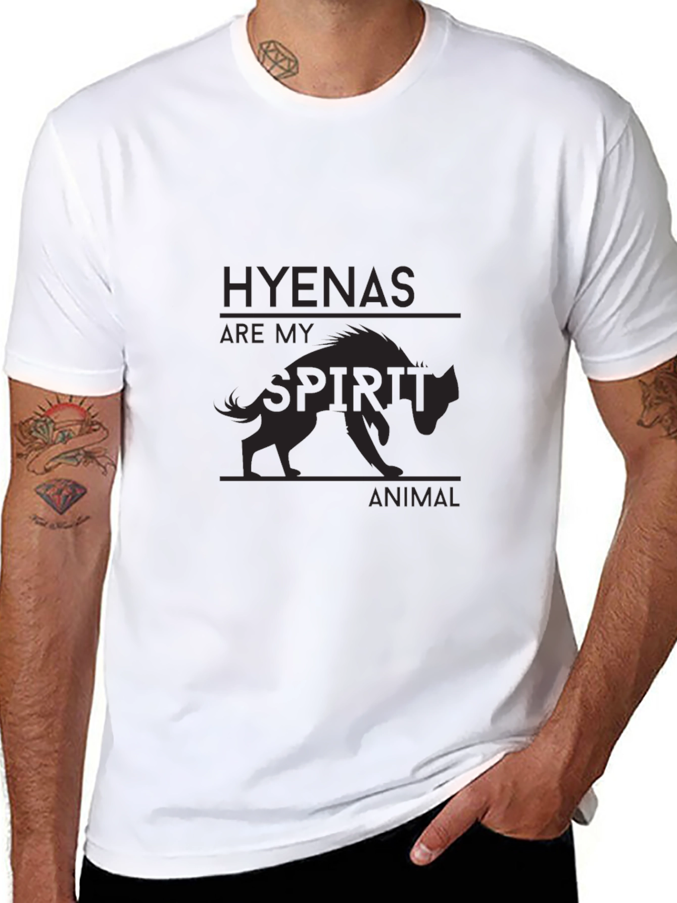Hyena Spirit Animal Black T-Shirt