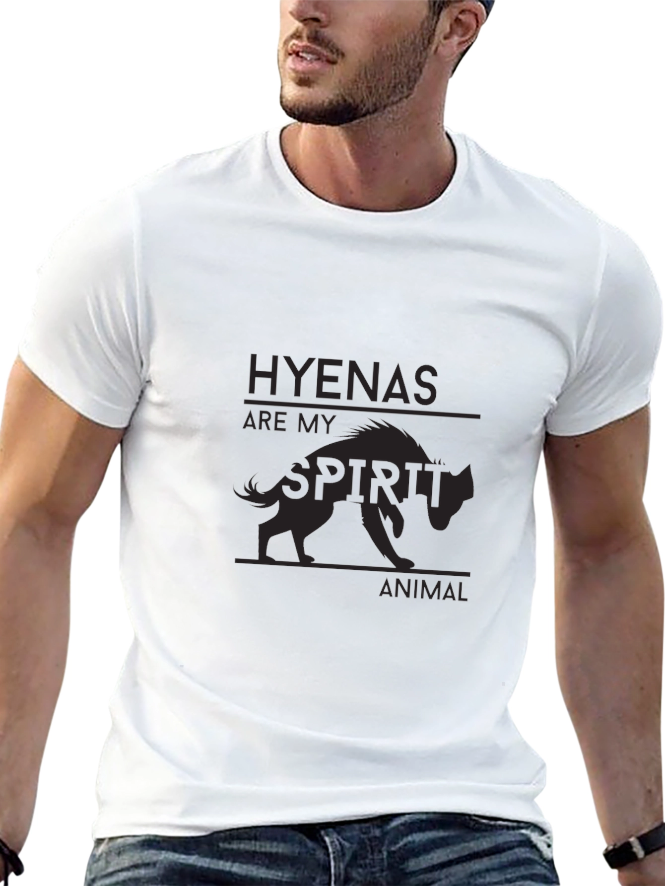 Hyena Spirit Animal Black T-Shirt