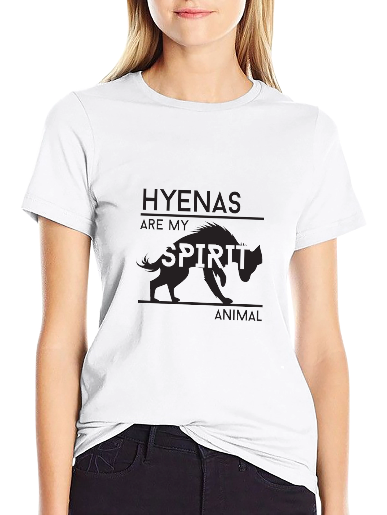 Hyena Spirit Animal Black T-Shirt