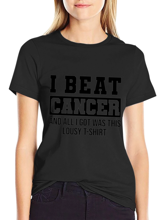 Cancer Survivor Black T-Shirt I Beat Cancer Graphic Tee