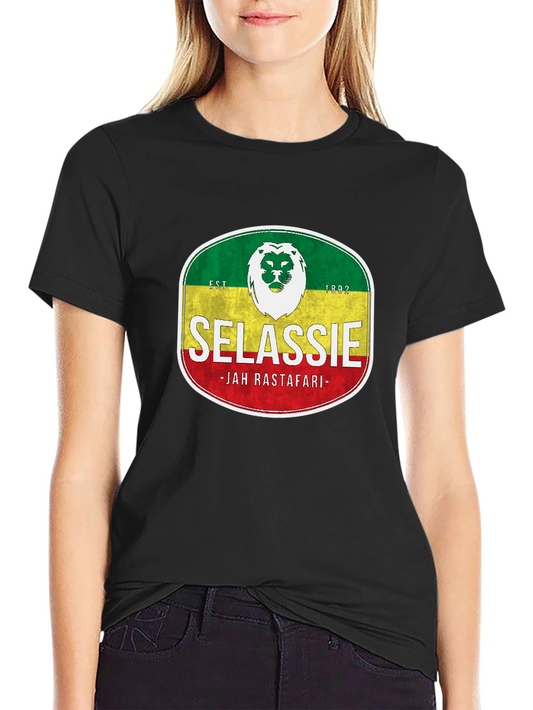 Selassie Jah Rastafari T-Shirt - Rasta Reggae Style