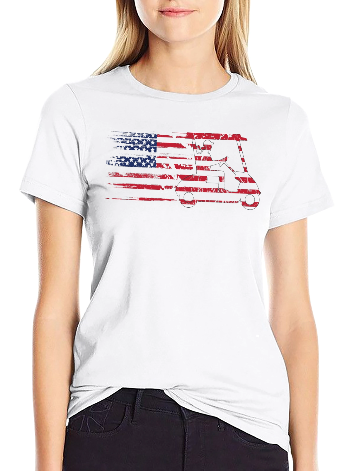 American Flag Golf Cart T-Shirt