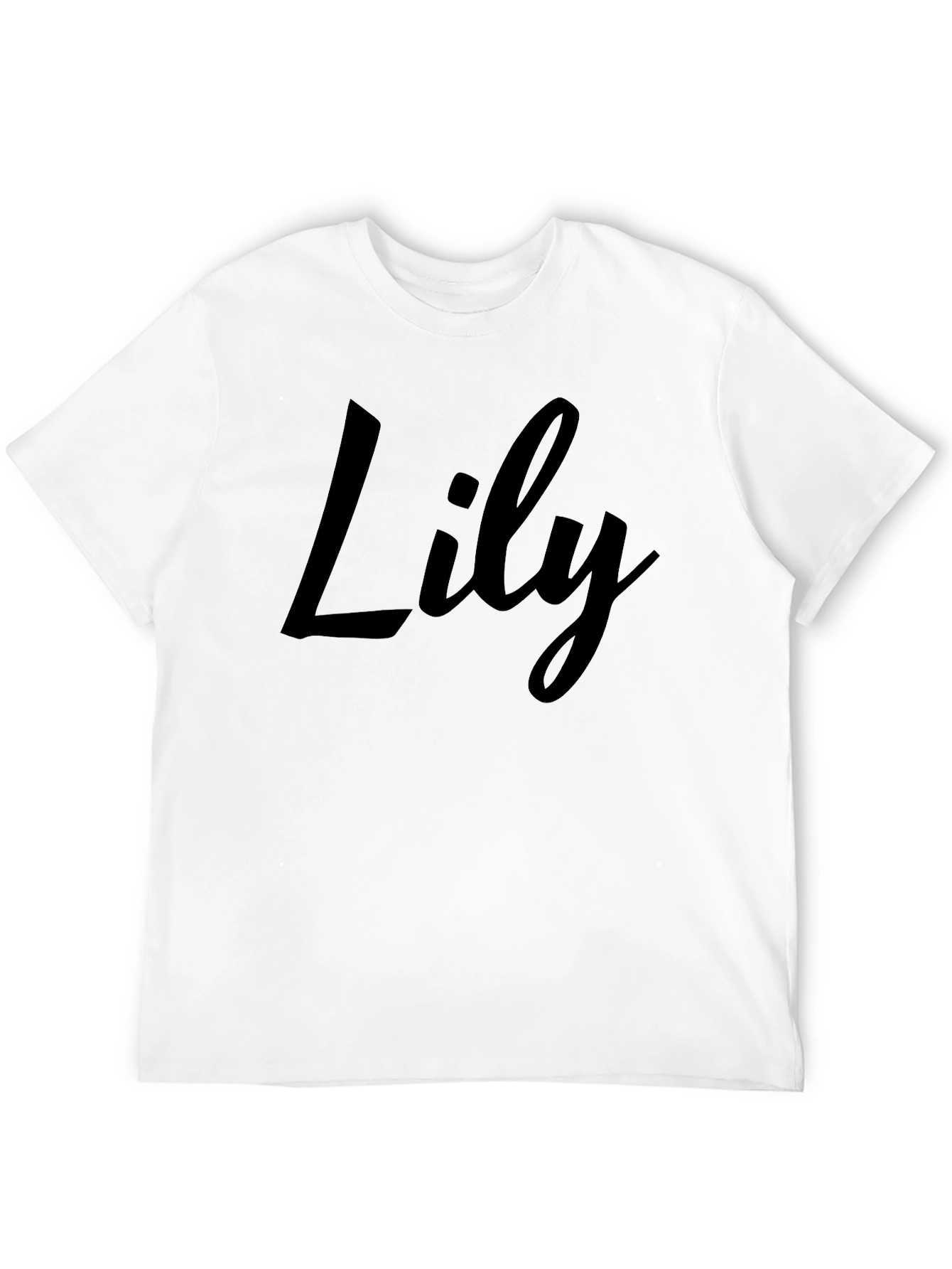 Lily Script Black T-Shirt - Personalized Style