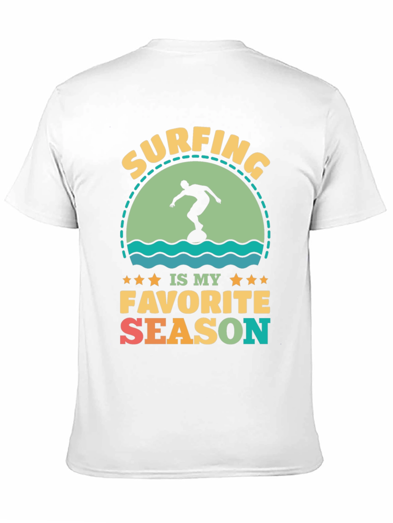 Surfing Is My Favorite Season Black Graphic Tee