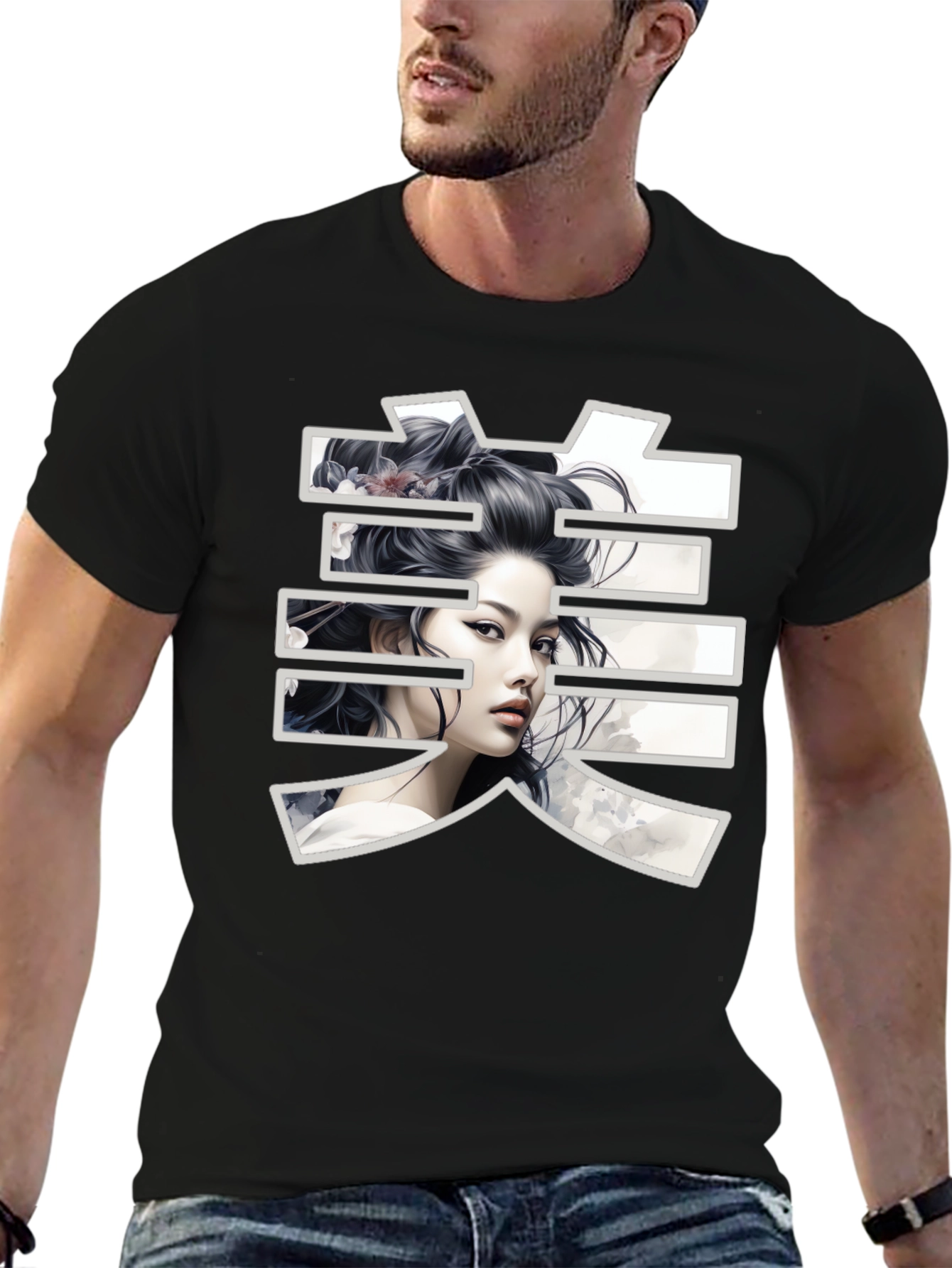Geisha Graphic Black T-Shirt