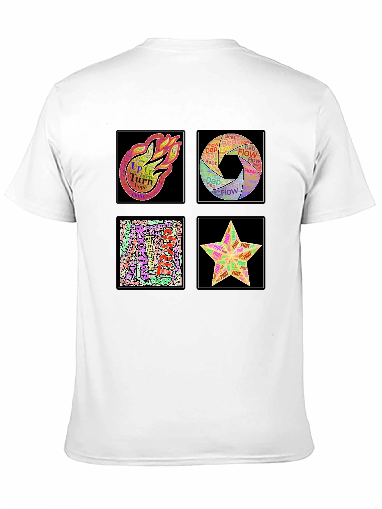 Abstract Art Word Design Mens Black T-Shirt