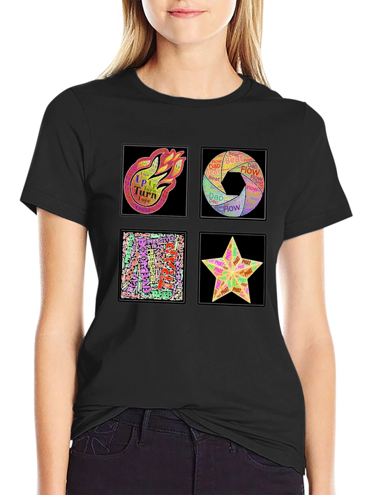 Abstract Art Word Design Mens Black T-Shirt