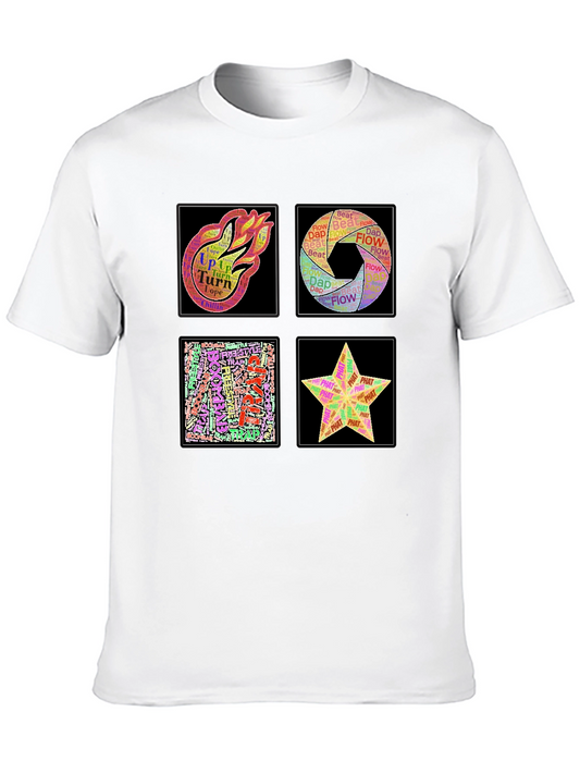 Abstract Art Word Design Mens Black T-Shirt
