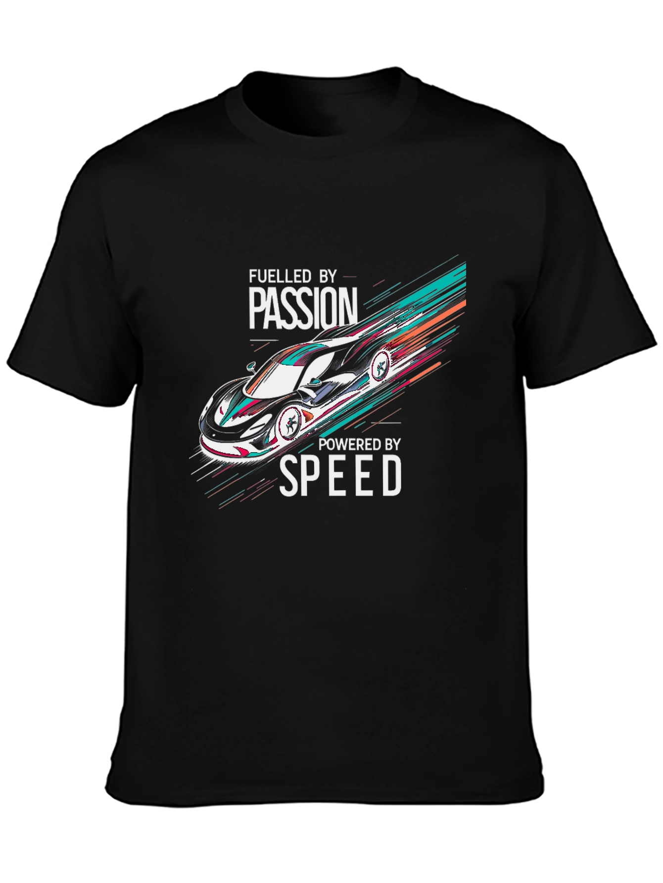 Fueled By Passion Car Graphic Black T-Shirt