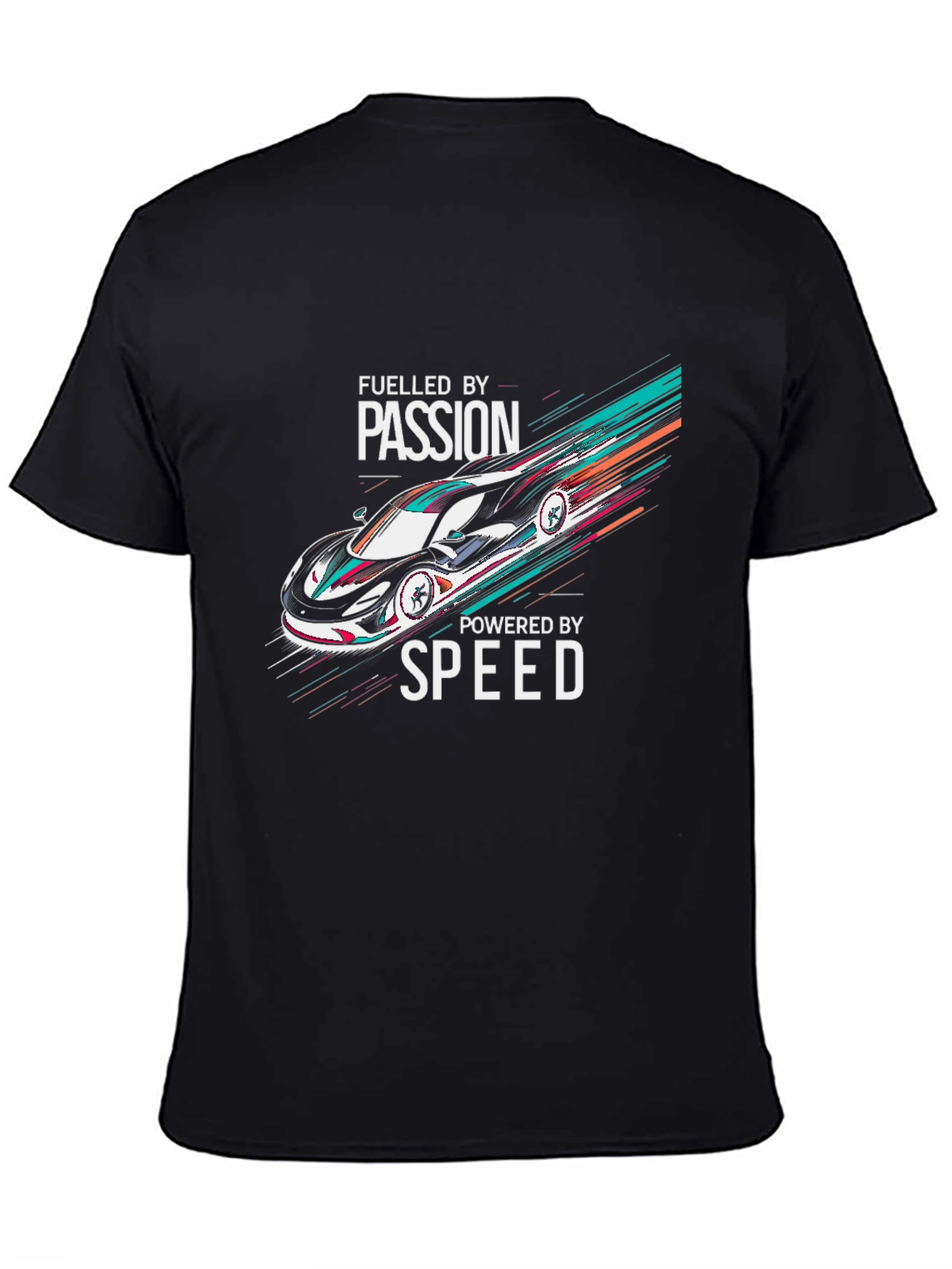 Fueled By Passion Car Graphic Black T-Shirt