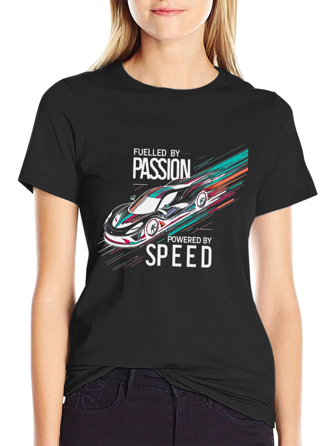 Fueled By Passion Car Graphic Black T-Shirt