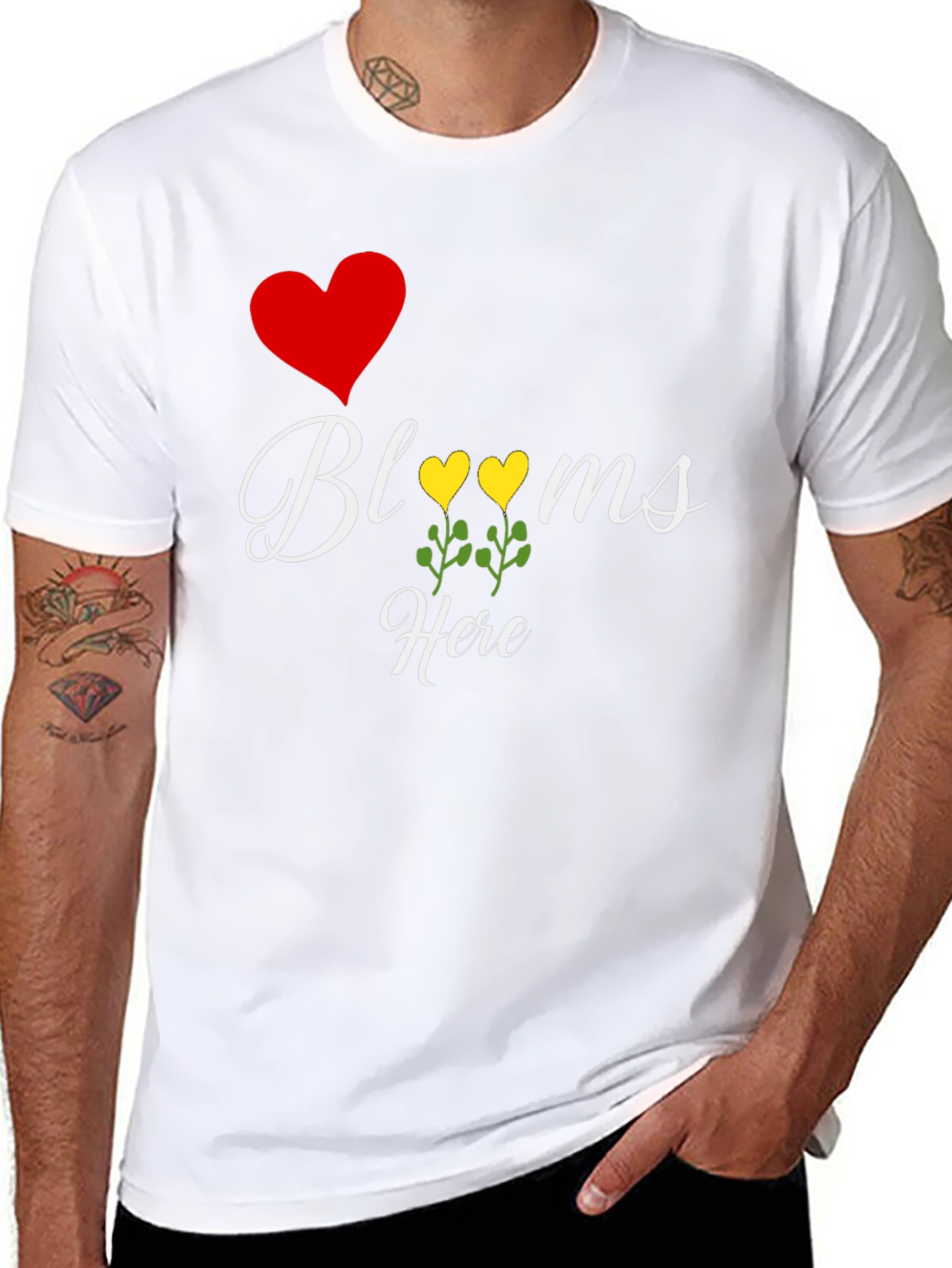 I Heart Blooms Here T-Shirt Black Tee