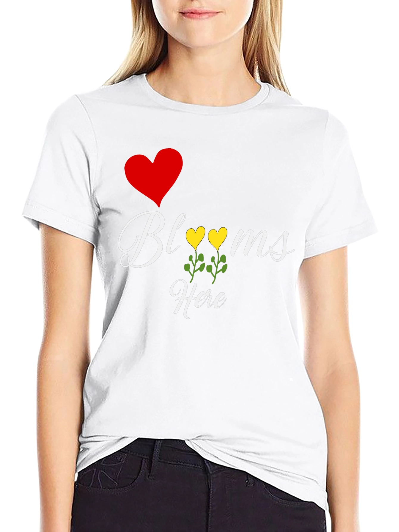 I Heart Blooms Here T-Shirt Black Tee